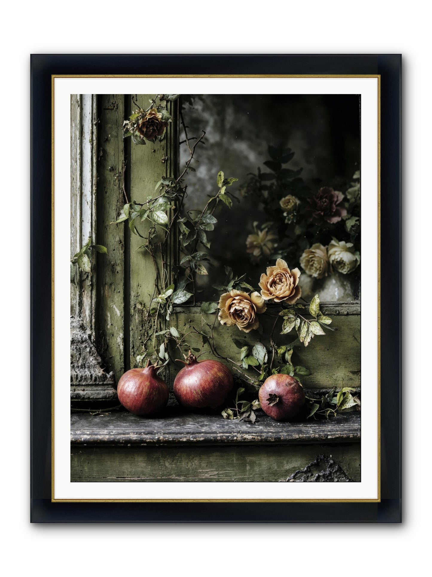 The World Wears Joy Framed Print - Wide Black w/Gold 36x48