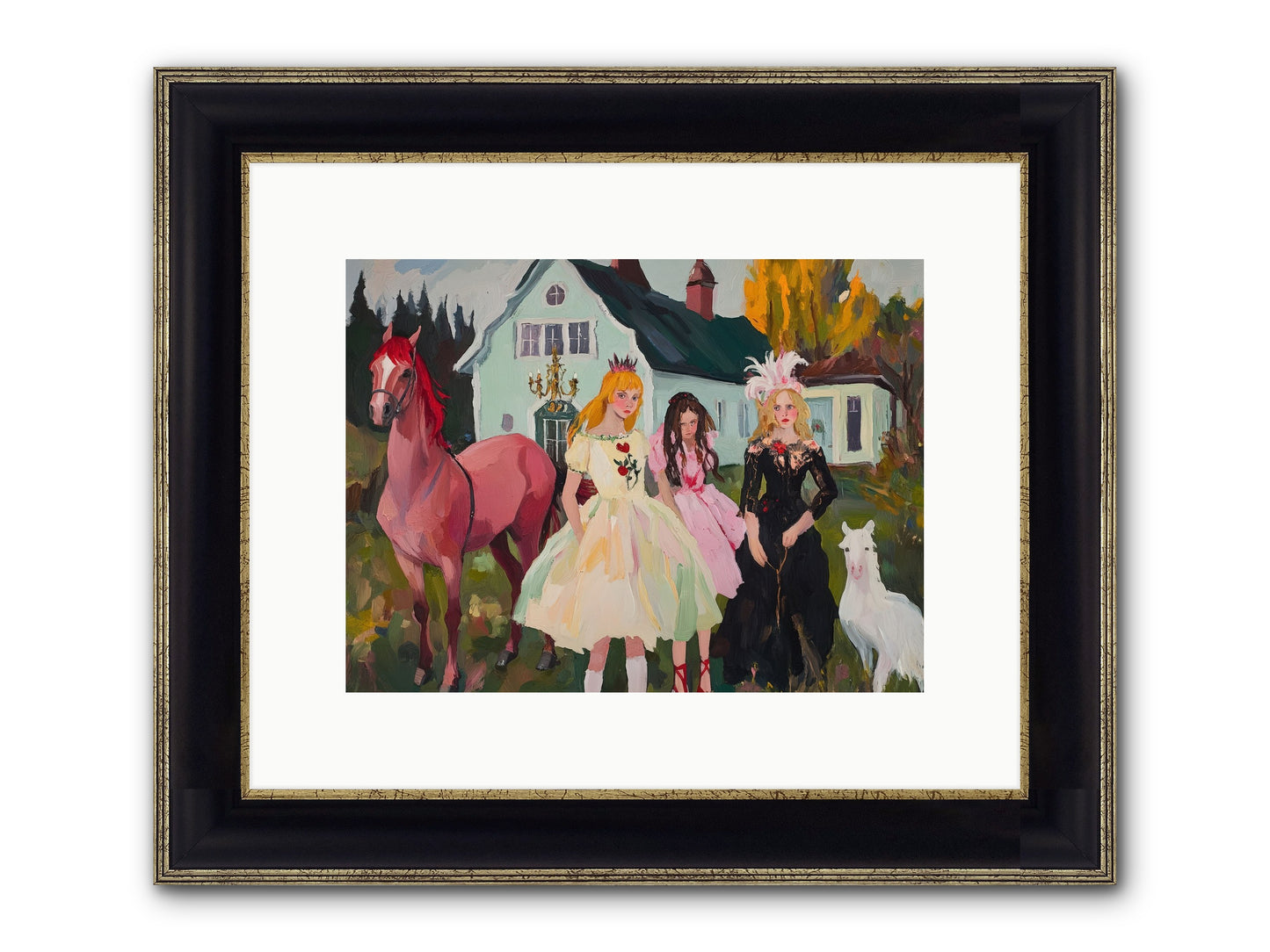 Theater Games Glow No.1 Framed Print - Black & Gold 12x9