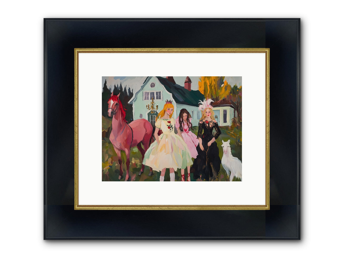 Theater Games Glow No.1 Framed Print - Wide Black w/Gold 12x9