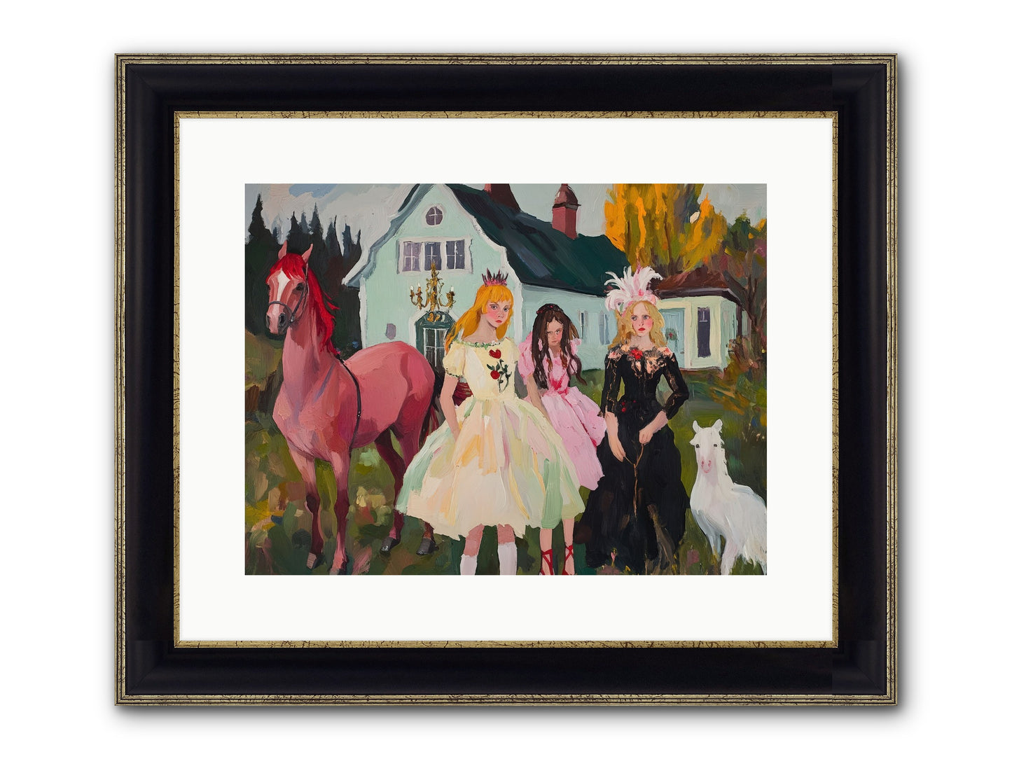 Theater Games Glow No.1 Framed Print - Black & Gold 16x12