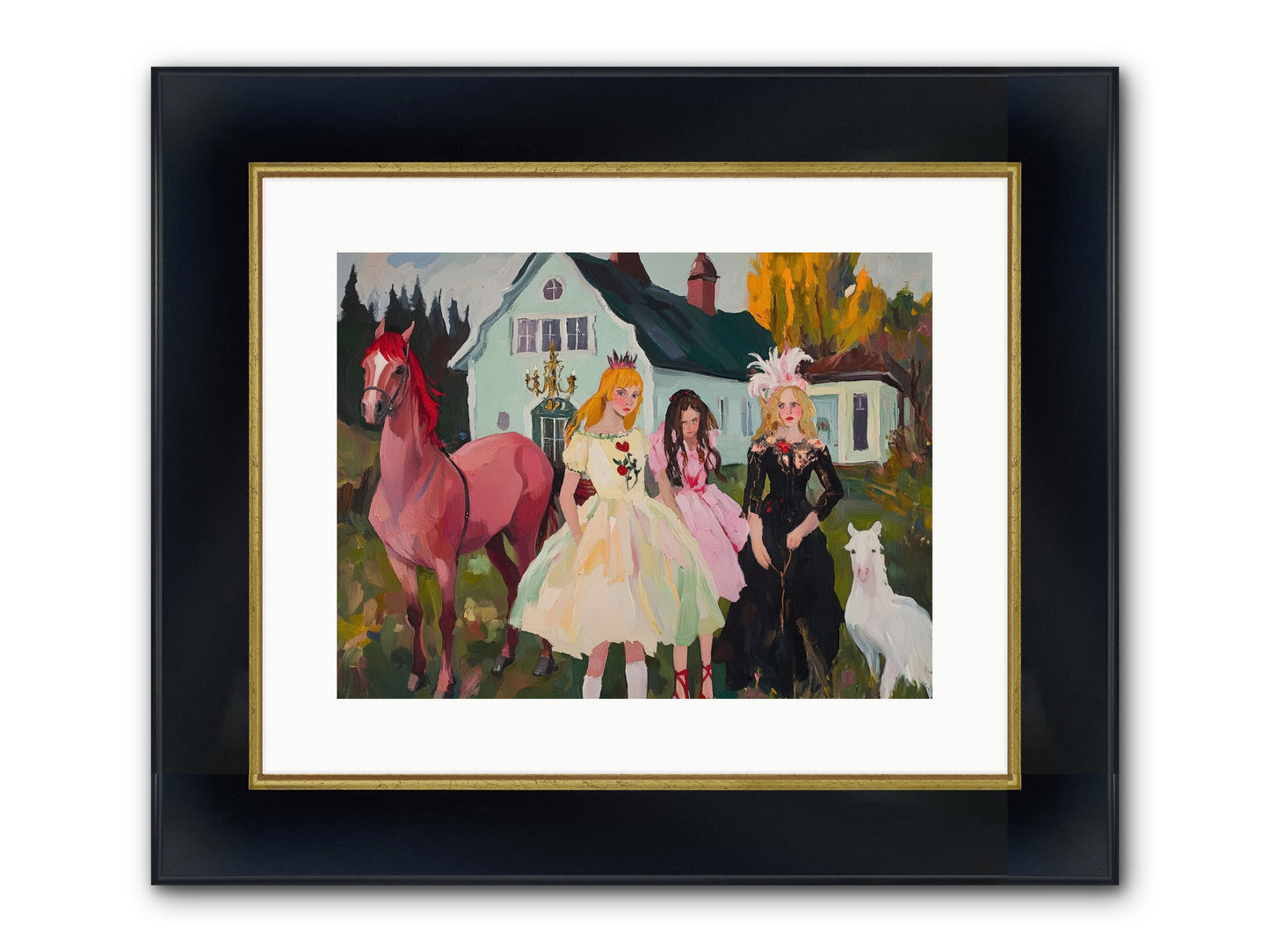 Theater Games Glow No.1 Framed Print - Wide Black w/Gold 16x12