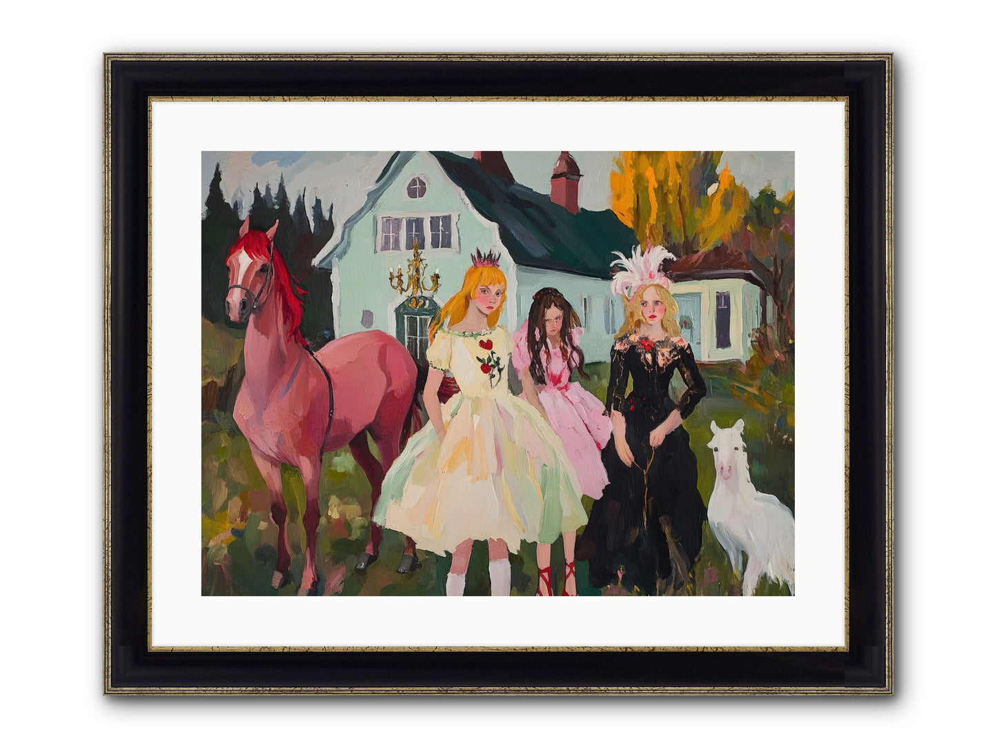 Theater Games Glow No.1 Framed Print - Black & Gold 24x18