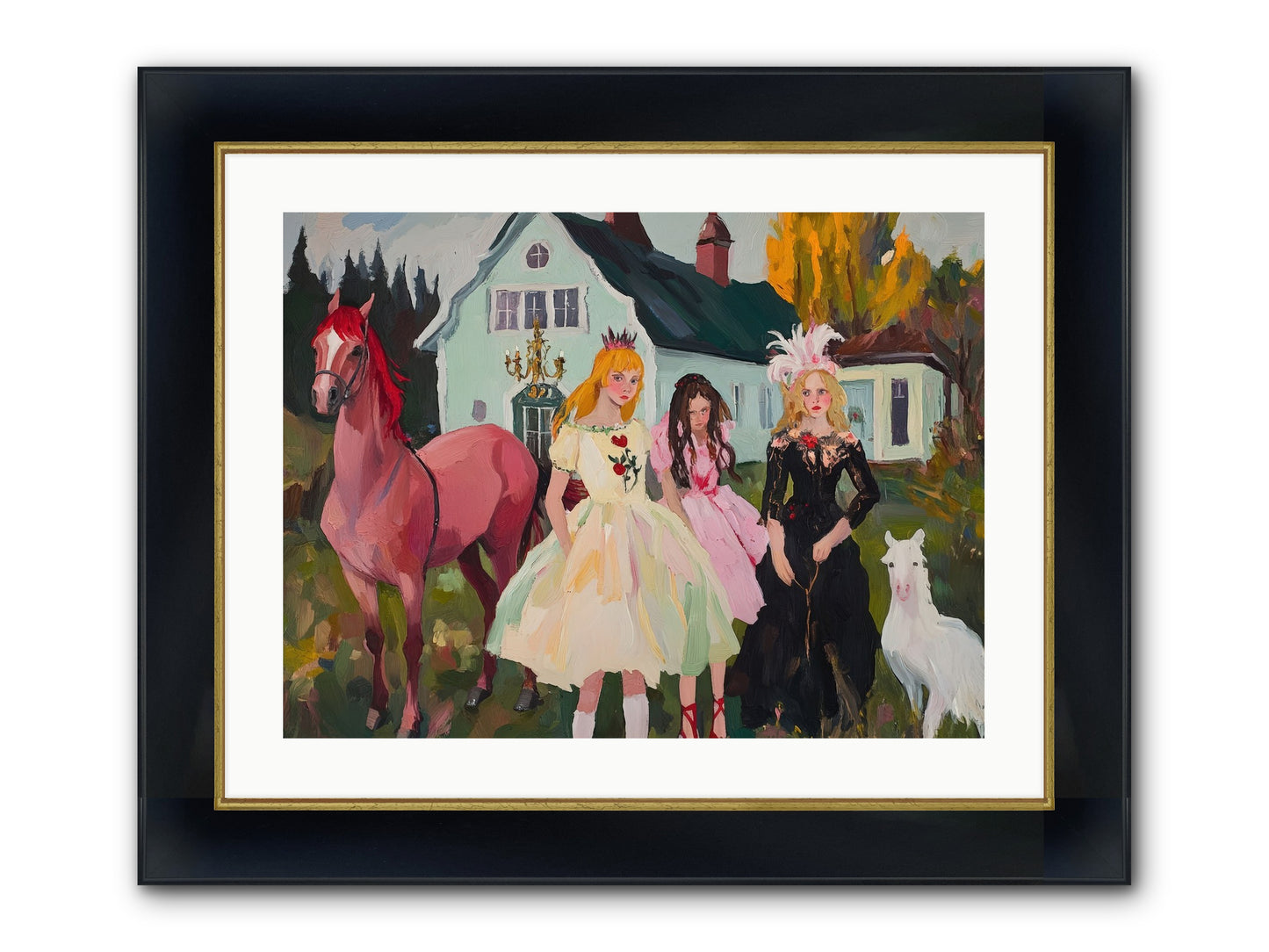Theater Games Glow No.1 Framed Print - Wide Black w/Gold 24x18