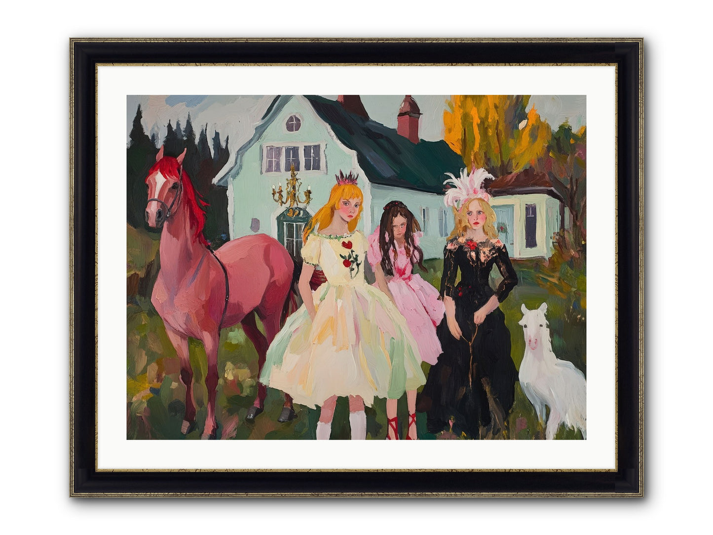 Theater Games Glow No.1 Framed Print - Black & Gold 32x24