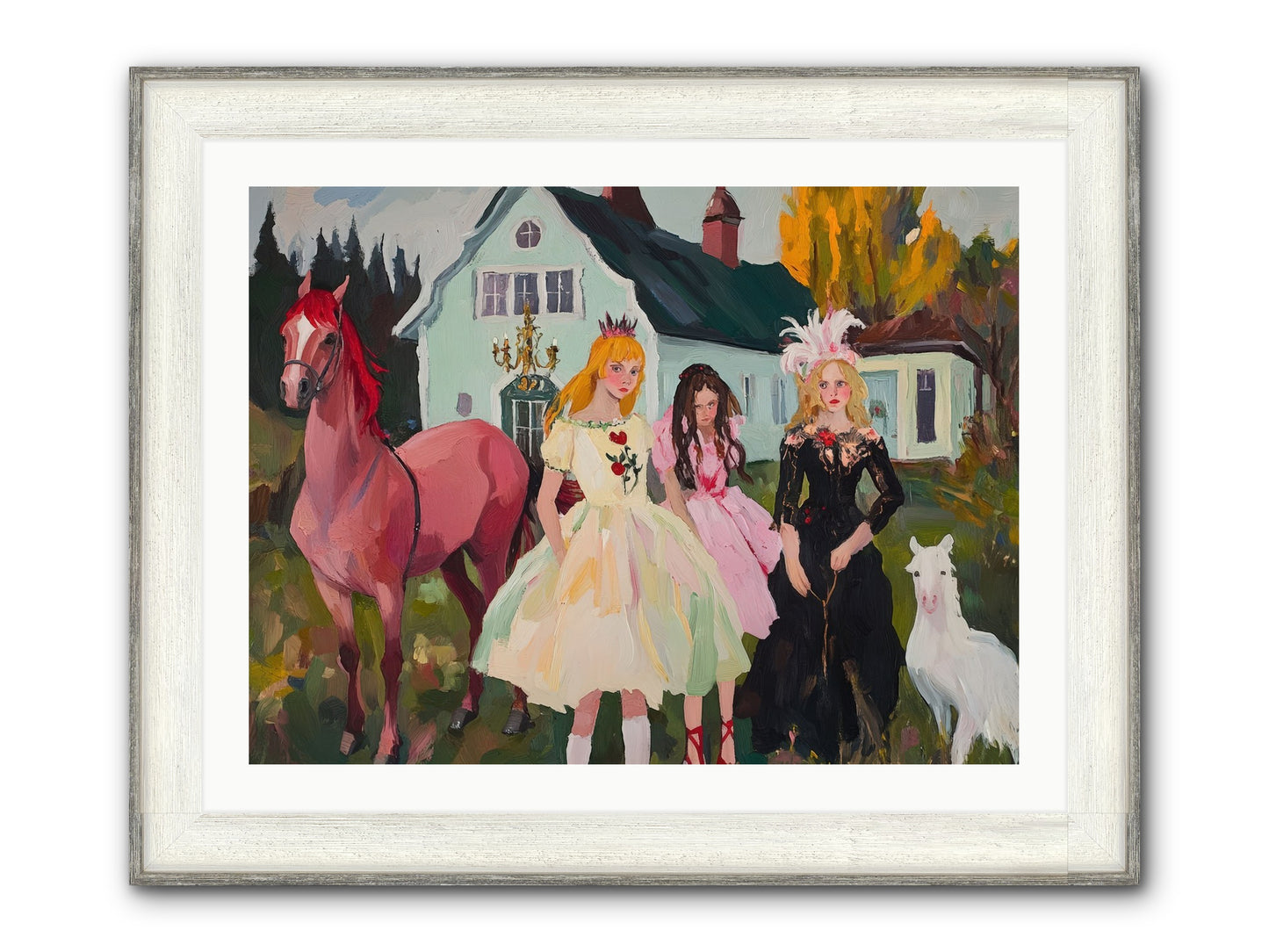 Theater Games Glow No.1 Framed Print - Driftwood White 32x24