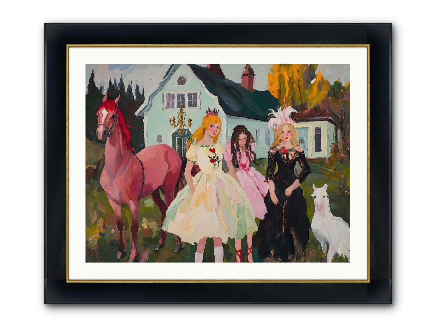 Theater Games Glow No.1 Framed Print - Wide Black w/Gold 32x24