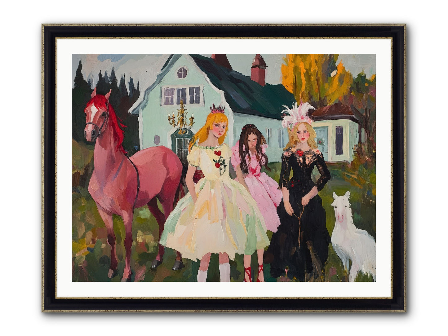 Theater Games Glow No.1 Framed Print - Black & Gold 40x30