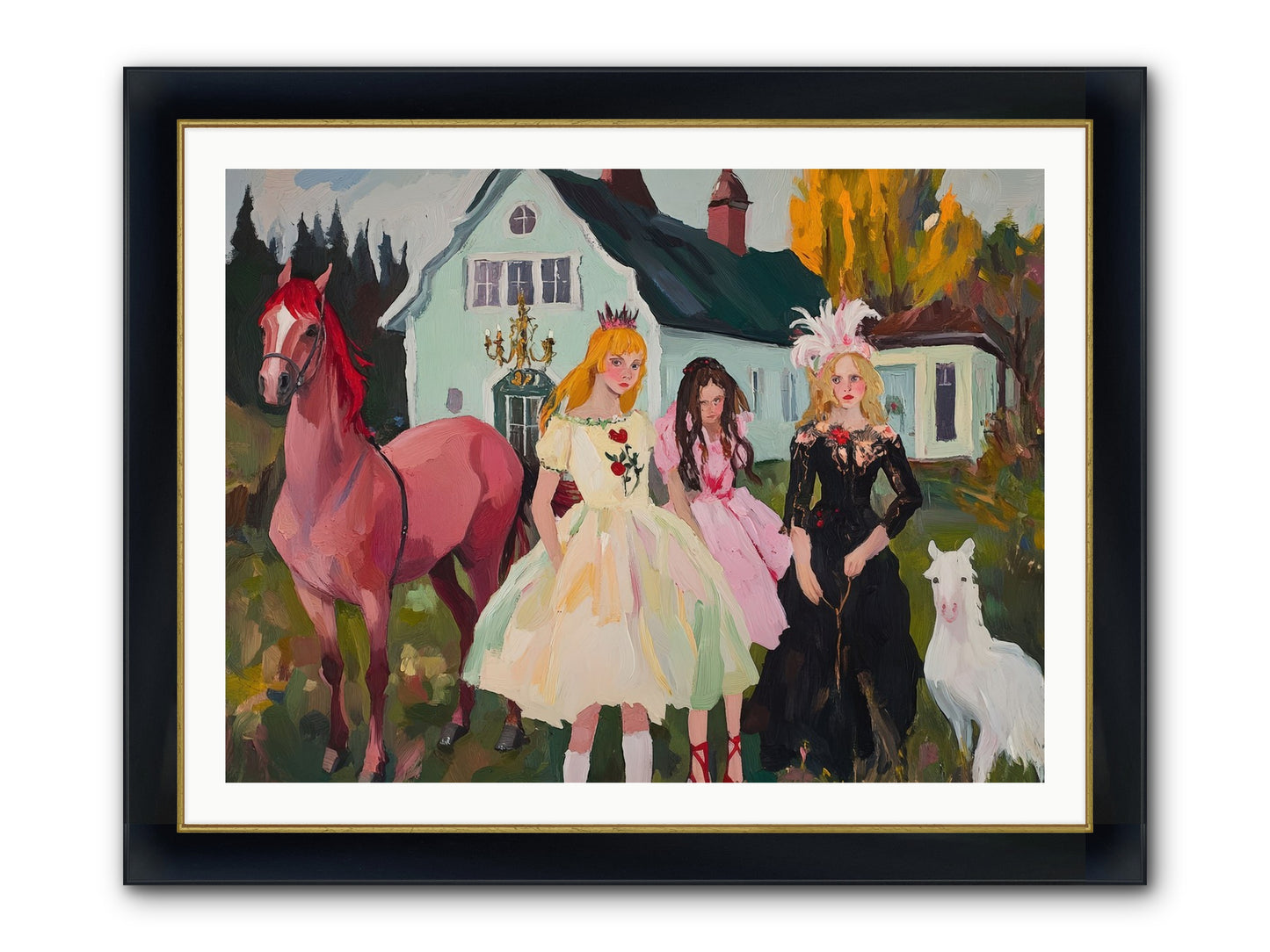 Theater Games Glow No.1 Framed Print - Wide Black w/Gold 40x30
