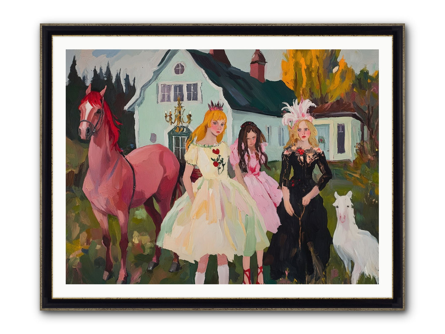 Theater Games Glow No.1 Framed Print - Black & Gold 48x36