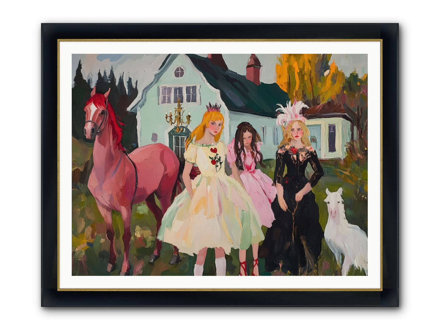 Theater Games Glow No.1 Framed Print - Wide Black w/Gold 48x36