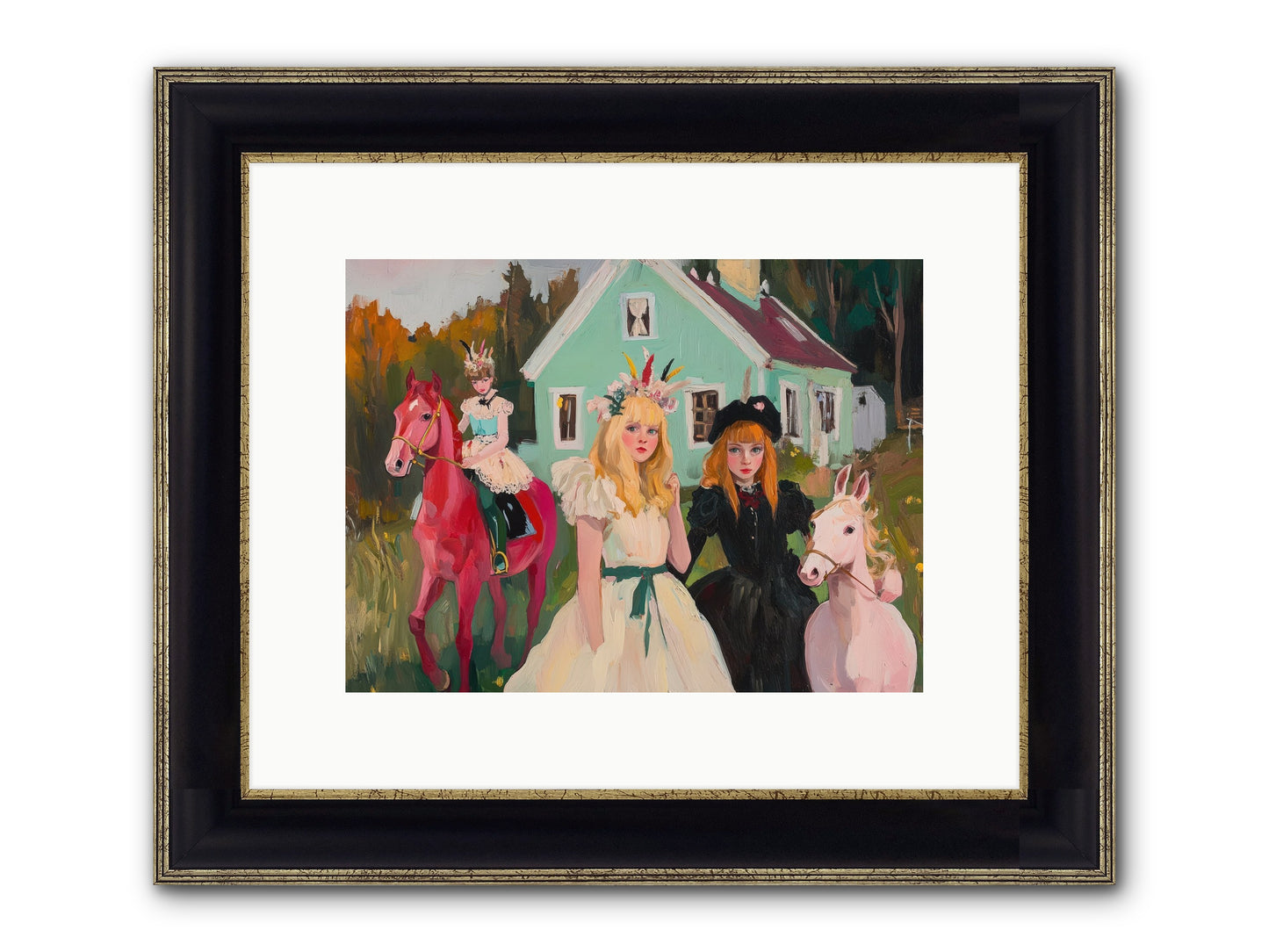 Theater Games Glow No.2 Framed Print - Black & Gold 12x9