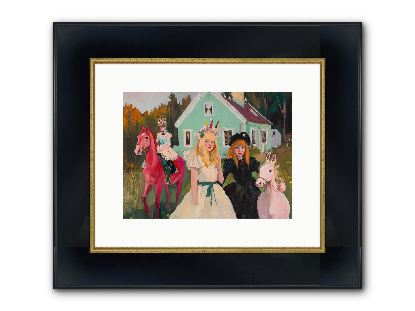 Theater Games Glow No.2 Framed Print - Wide Black w/Gold 12x9