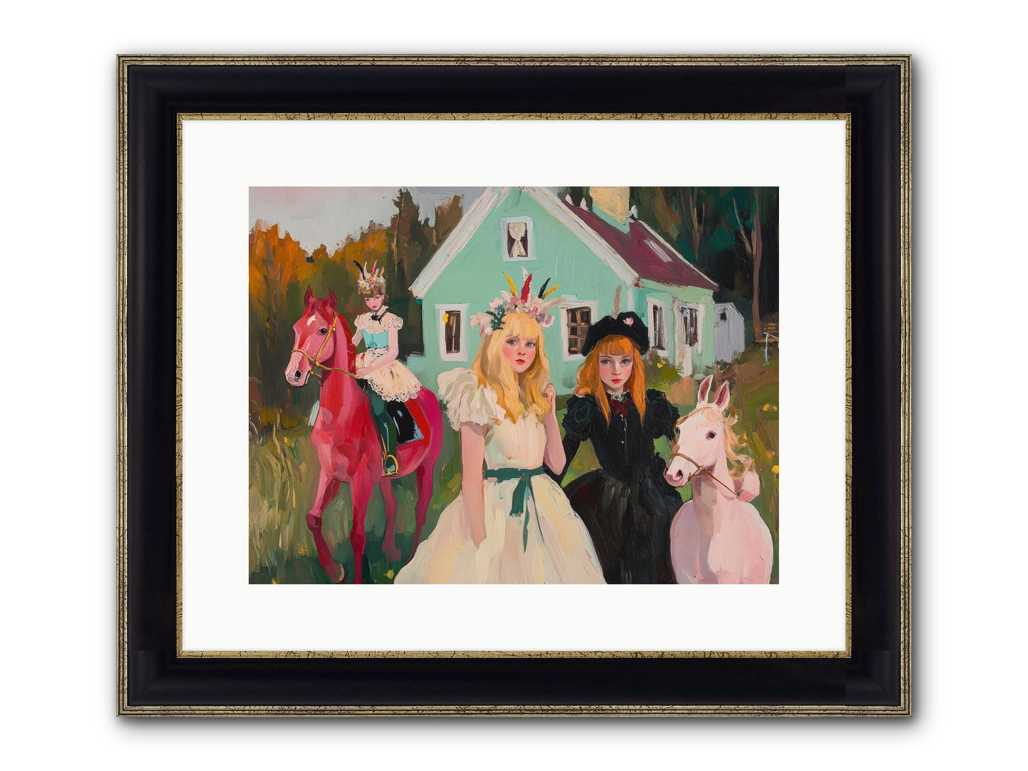 Theater Games Glow No.2 Framed Print - Black & Gold 16x12