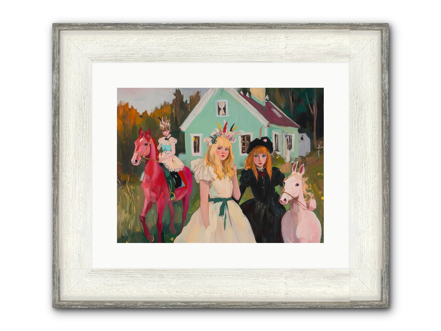 Theater Games Glow No.2 Framed Print - Driftwood White 16x12