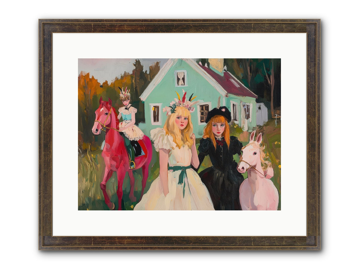 Theater Games Glow No.2 Framed Print - Slimwoods Black/Gold 16x12