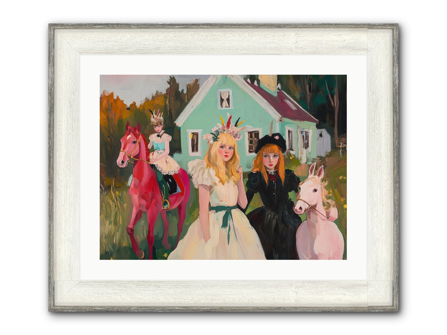 Theater Games Glow No.2 Framed Print - Driftwood White 24x18