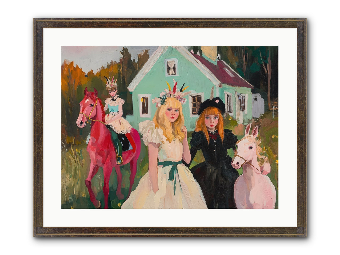 Theater Games Glow No.2 Framed Print - Slimwoods Black/Gold 24x18