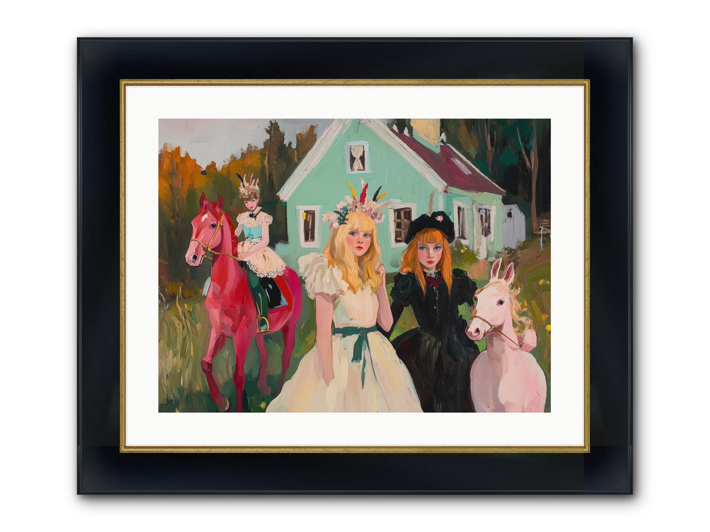 Theater Games Glow No.2 Framed Print - Wide Black w/Gold 24x18