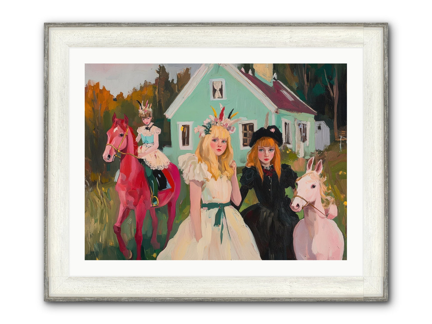 Theater Games Glow No.2 Framed Print - Driftwood White 32x24