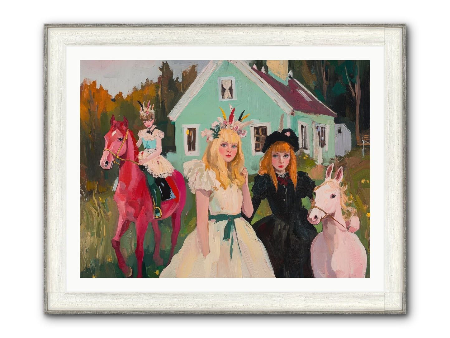 Theater Games Glow No.2 Framed Print - Driftwood White 40x30