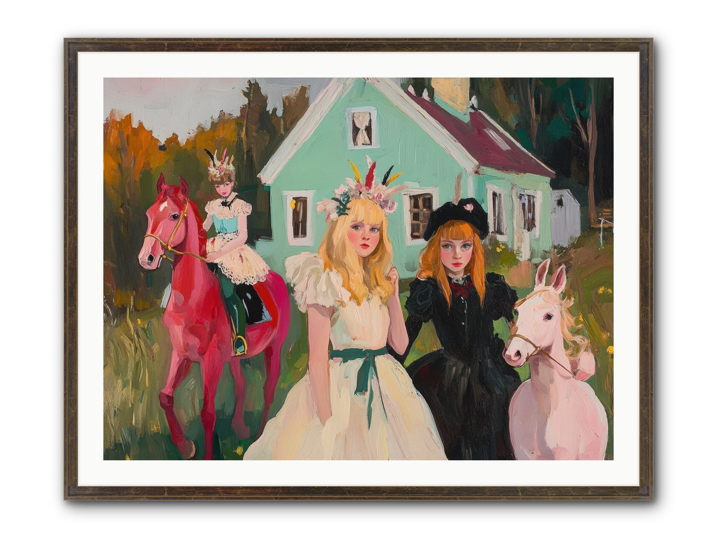 Theater Games Glow No.2 Framed Print - Slimwoods Black/Gold 40x30