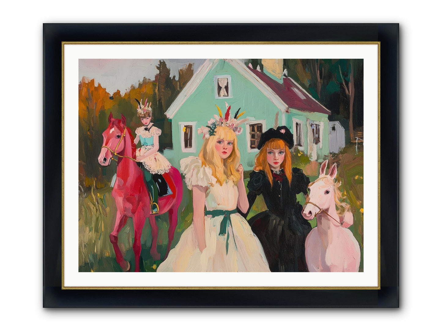 Theater Games Glow No.2 Framed Print - Wide Black w/Gold 40x30