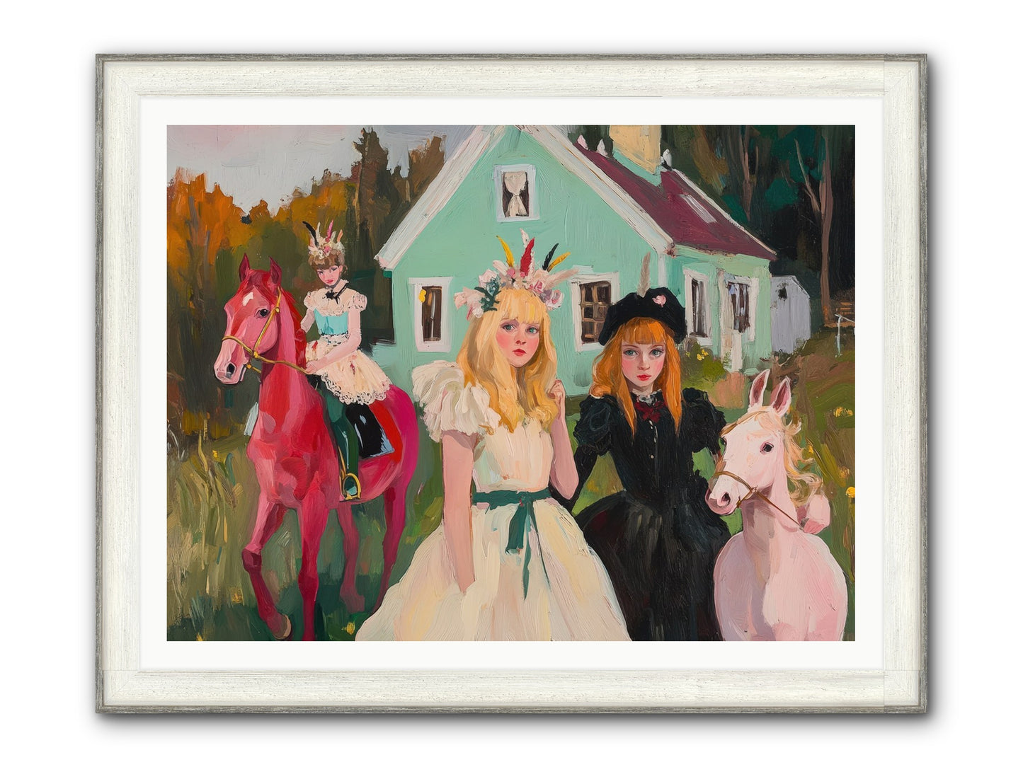 Theater Games Glow No.2 Framed Print - Driftwood White 48x36