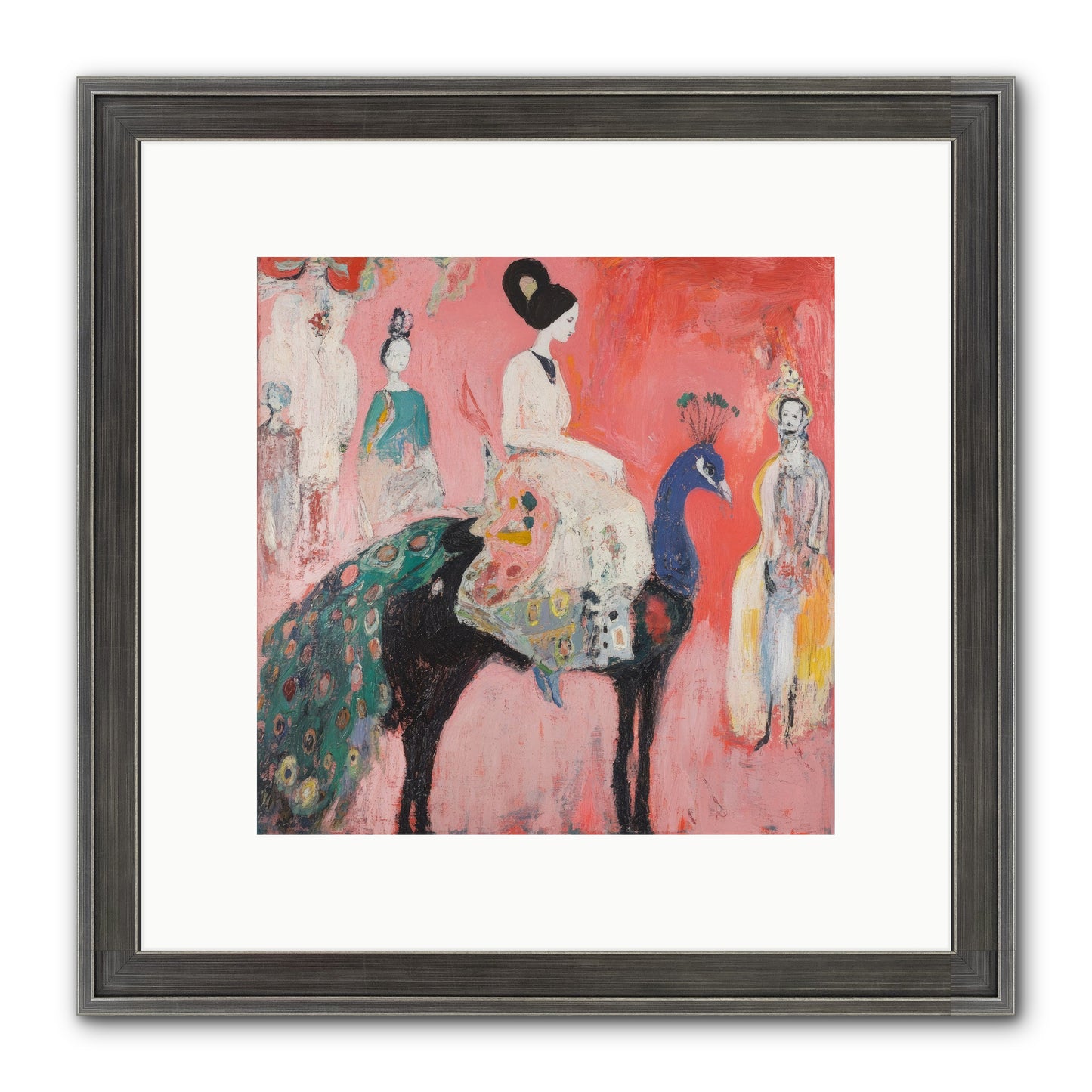 Theater Of Bold Plumes Framed Print - Slimwoods Black/Silver 10x10