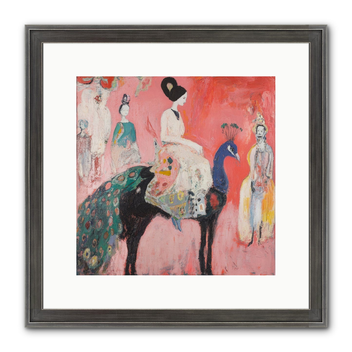 Theater Of Bold Plumes Framed Print - Slimwoods Black/Silver 12x12