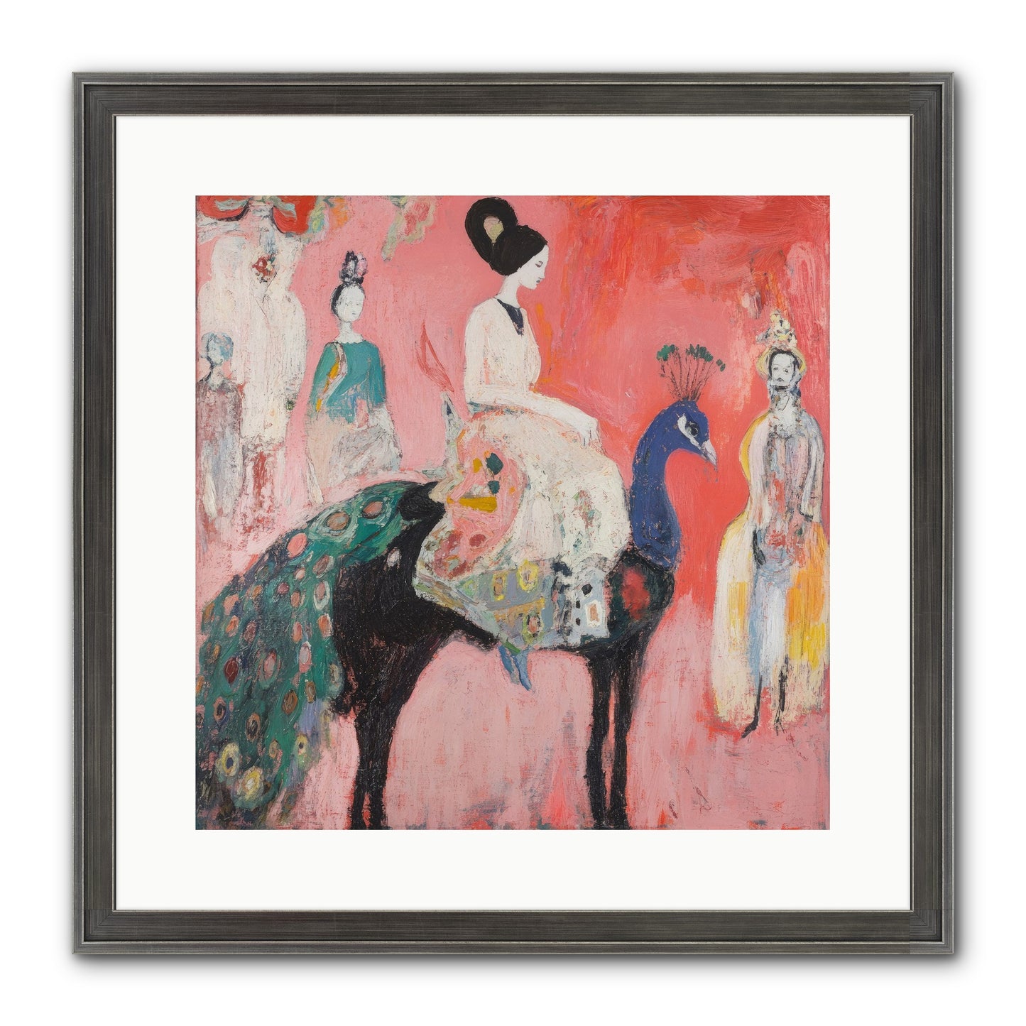 Theater Of Bold Plumes Framed Print - Slimwoods Black/Silver 16x16