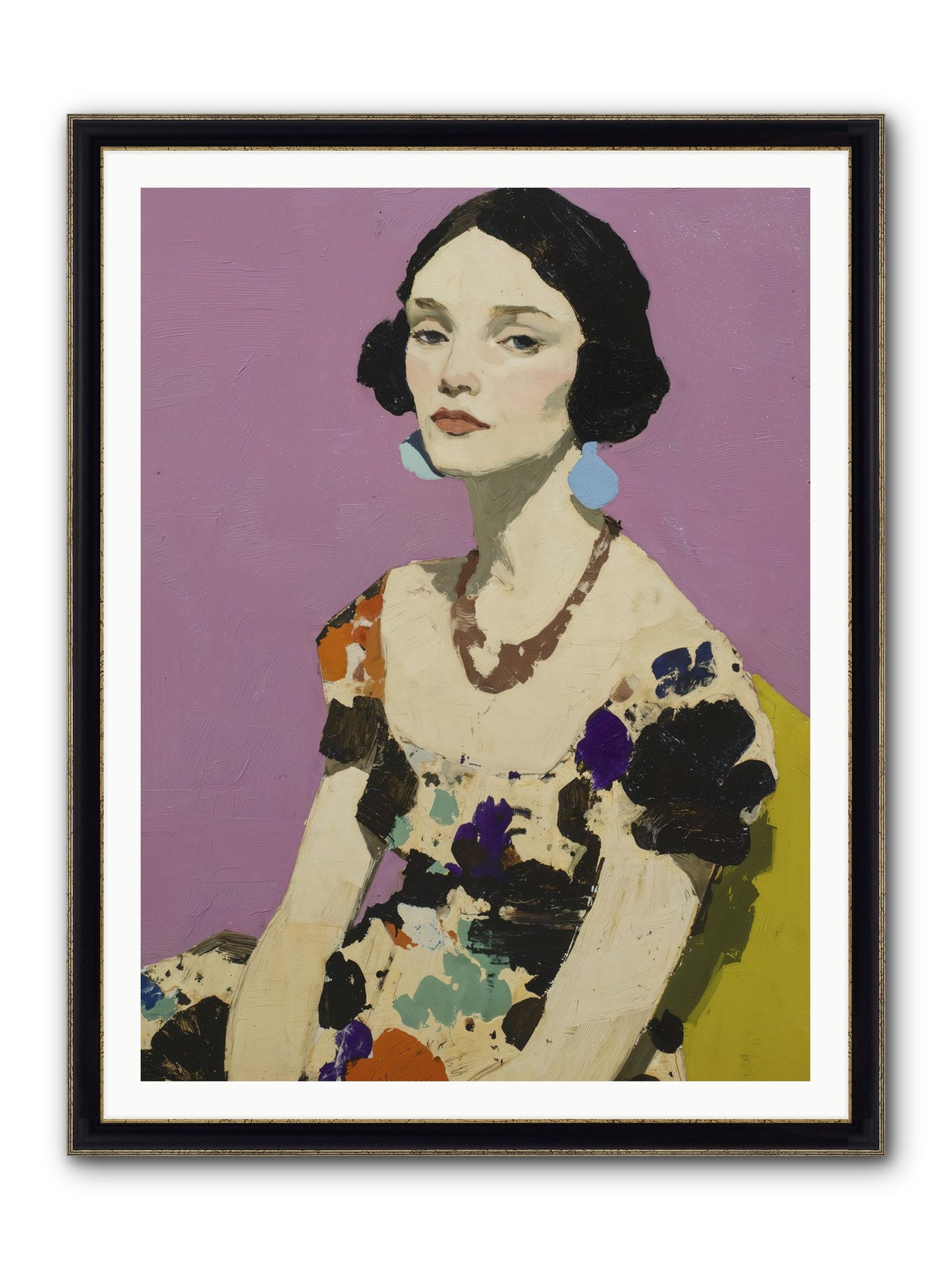 Theatre Queen Framed Print - Black & Gold 36x48