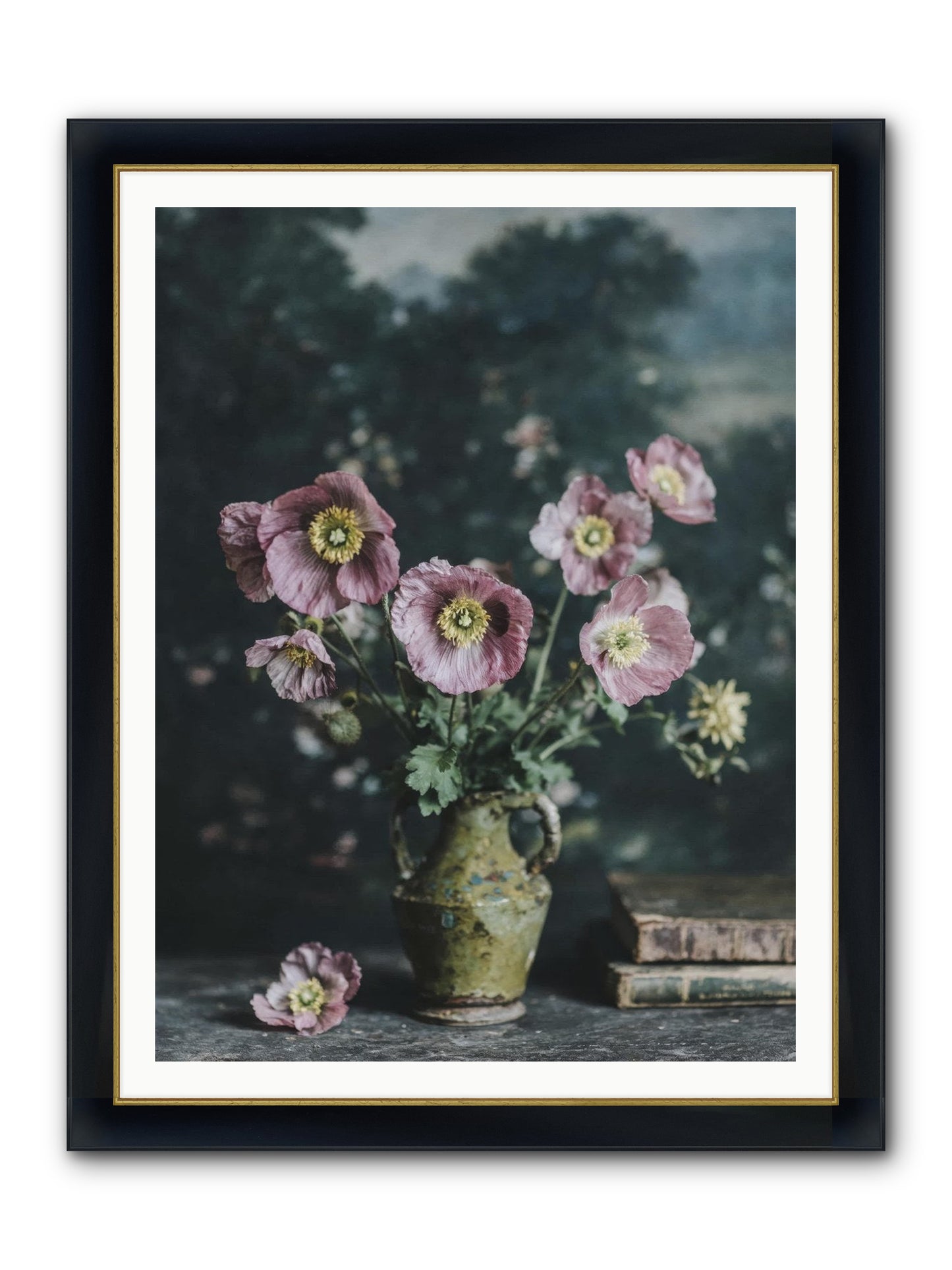 Theatrical Times Framed Print - Wide Black w/Gold 36x48