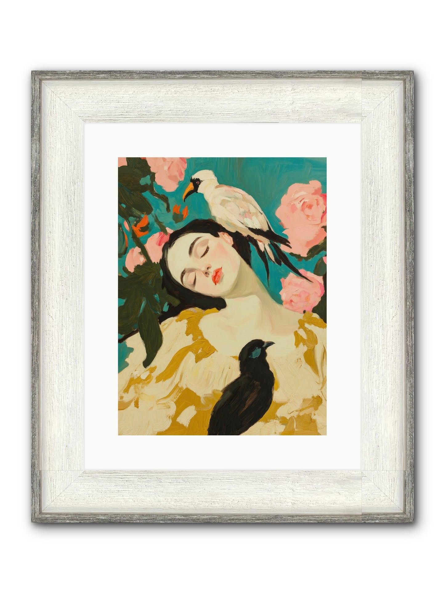 Theodora Nightshade Framed Print - Driftwood White 12x16