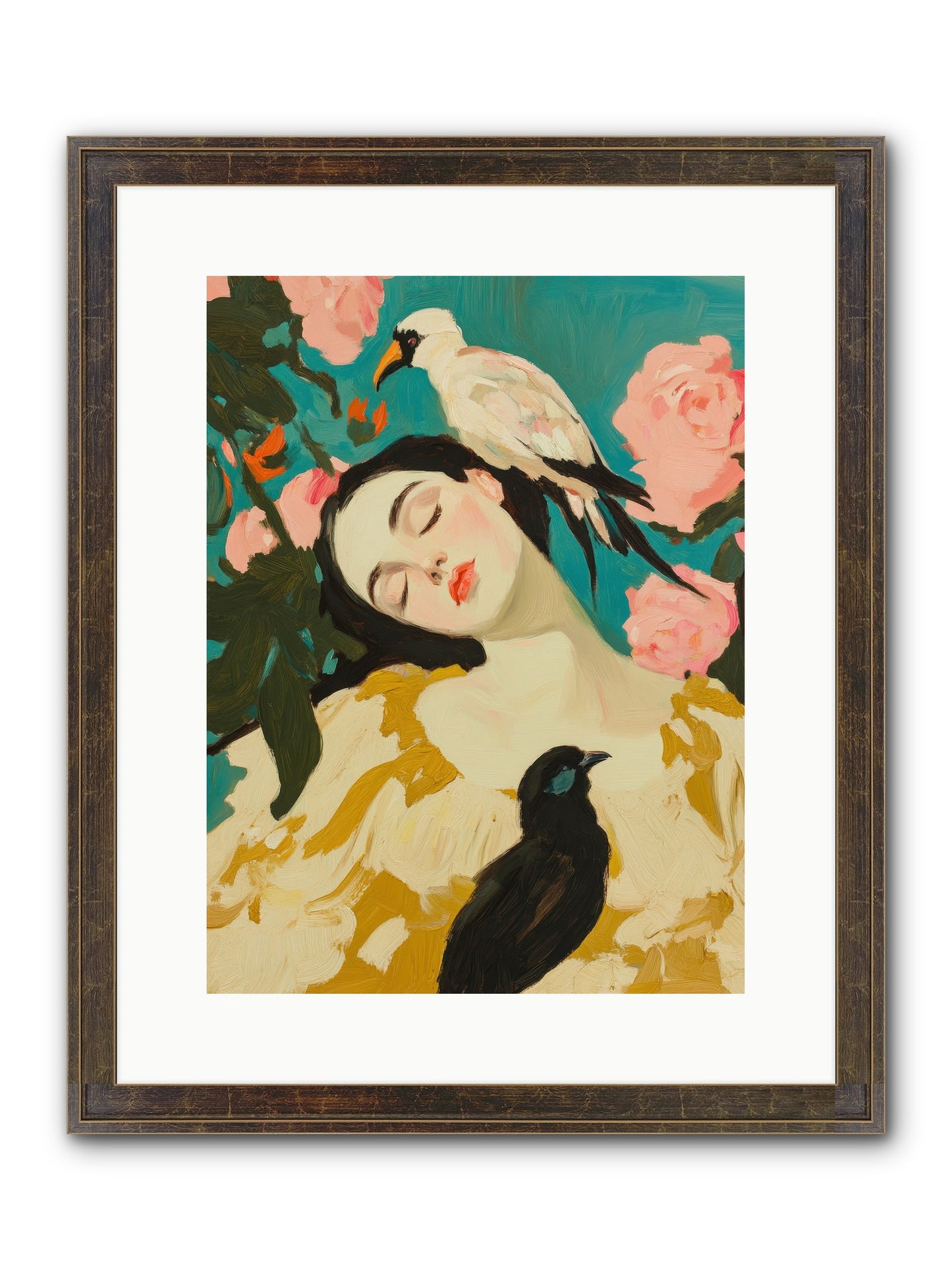 Theodora Nightshade Framed Print - Slimwoods Black/Gold 12x16