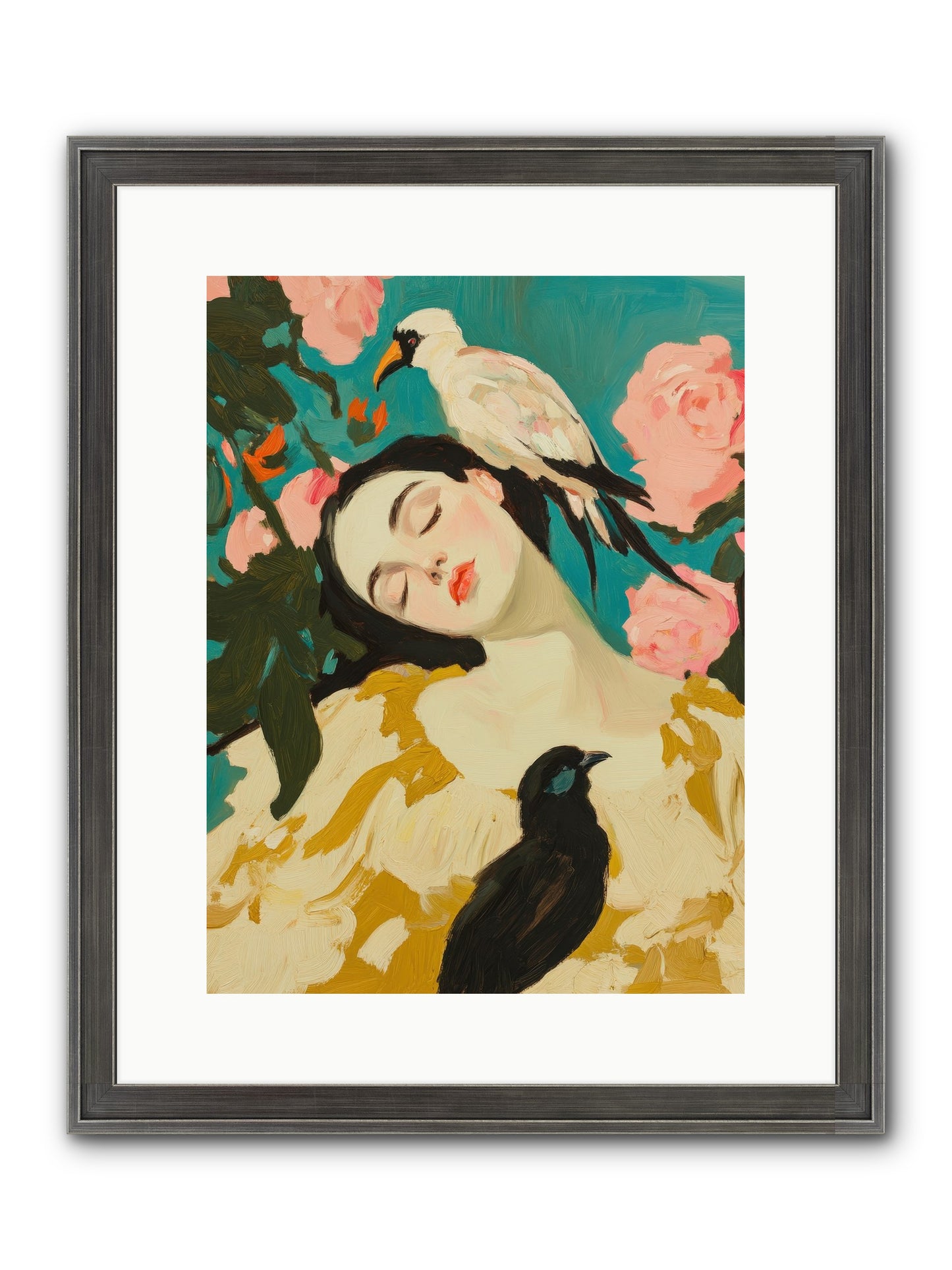 Theodora Nightshade Framed Print - Slimwoods Black/Silver 12x16