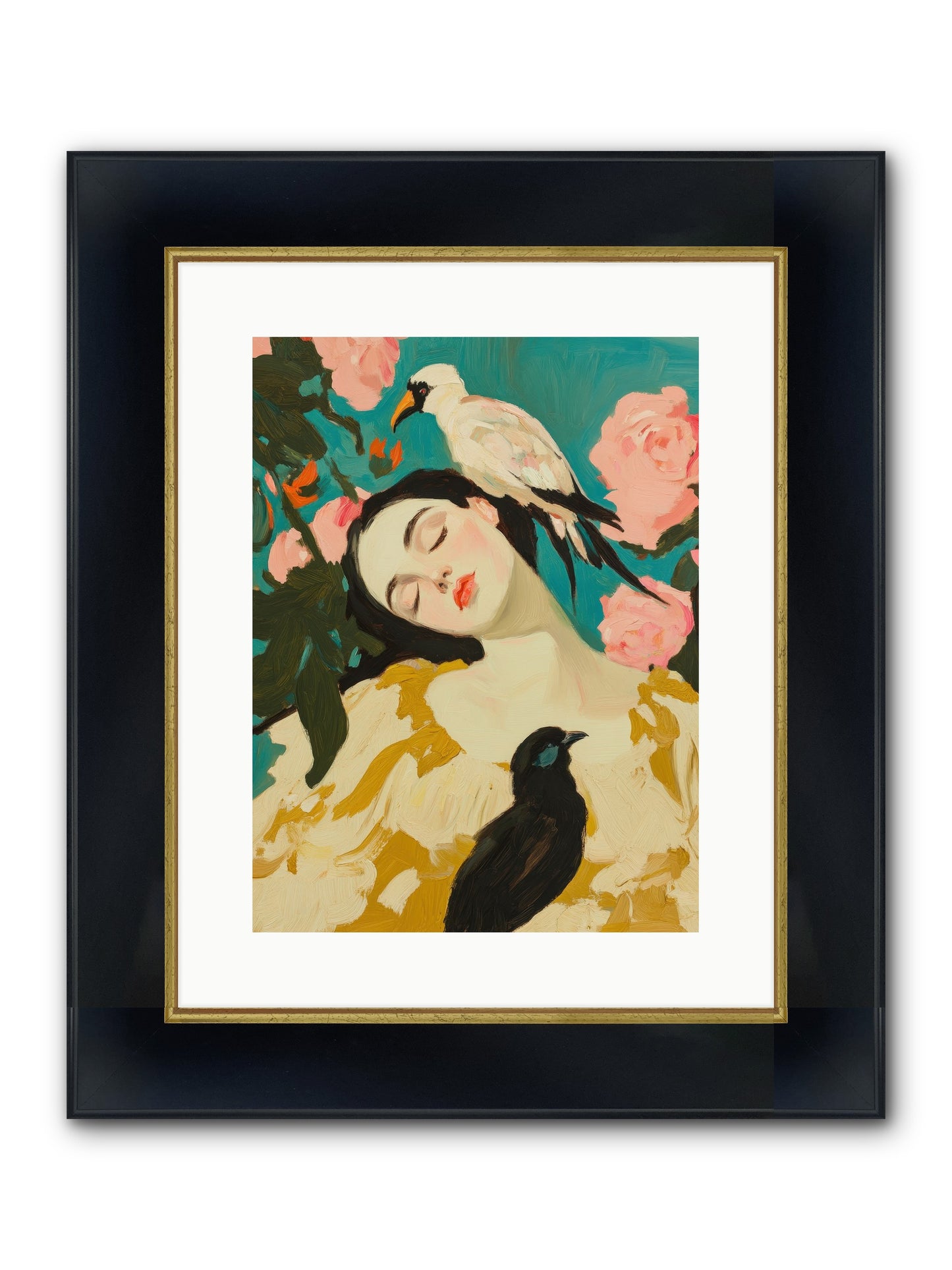 Theodora Nightshade Framed Print - Wide Black w/Gold 12x16
