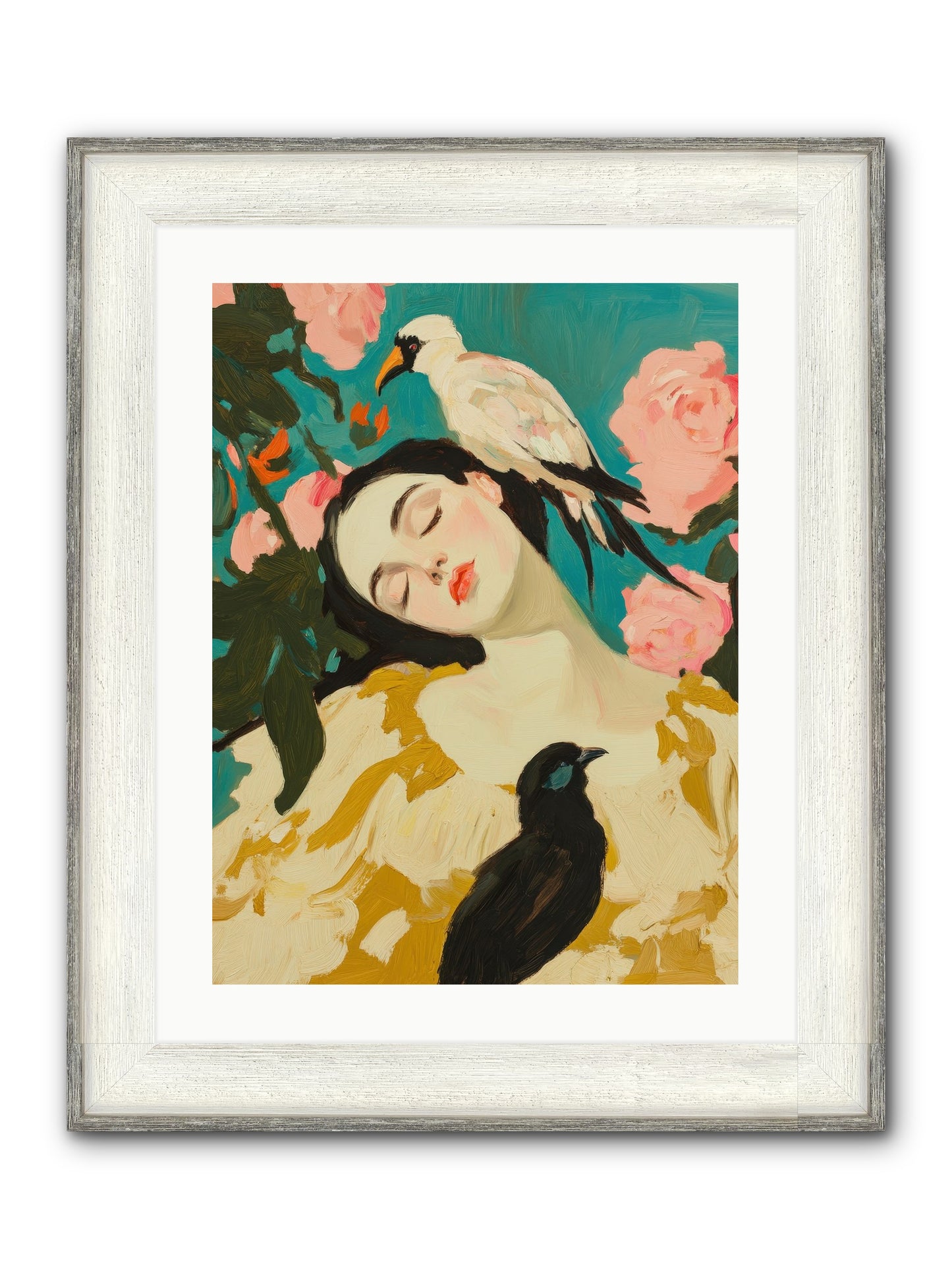 Theodora Nightshade Framed Print - Driftwood White 18x24