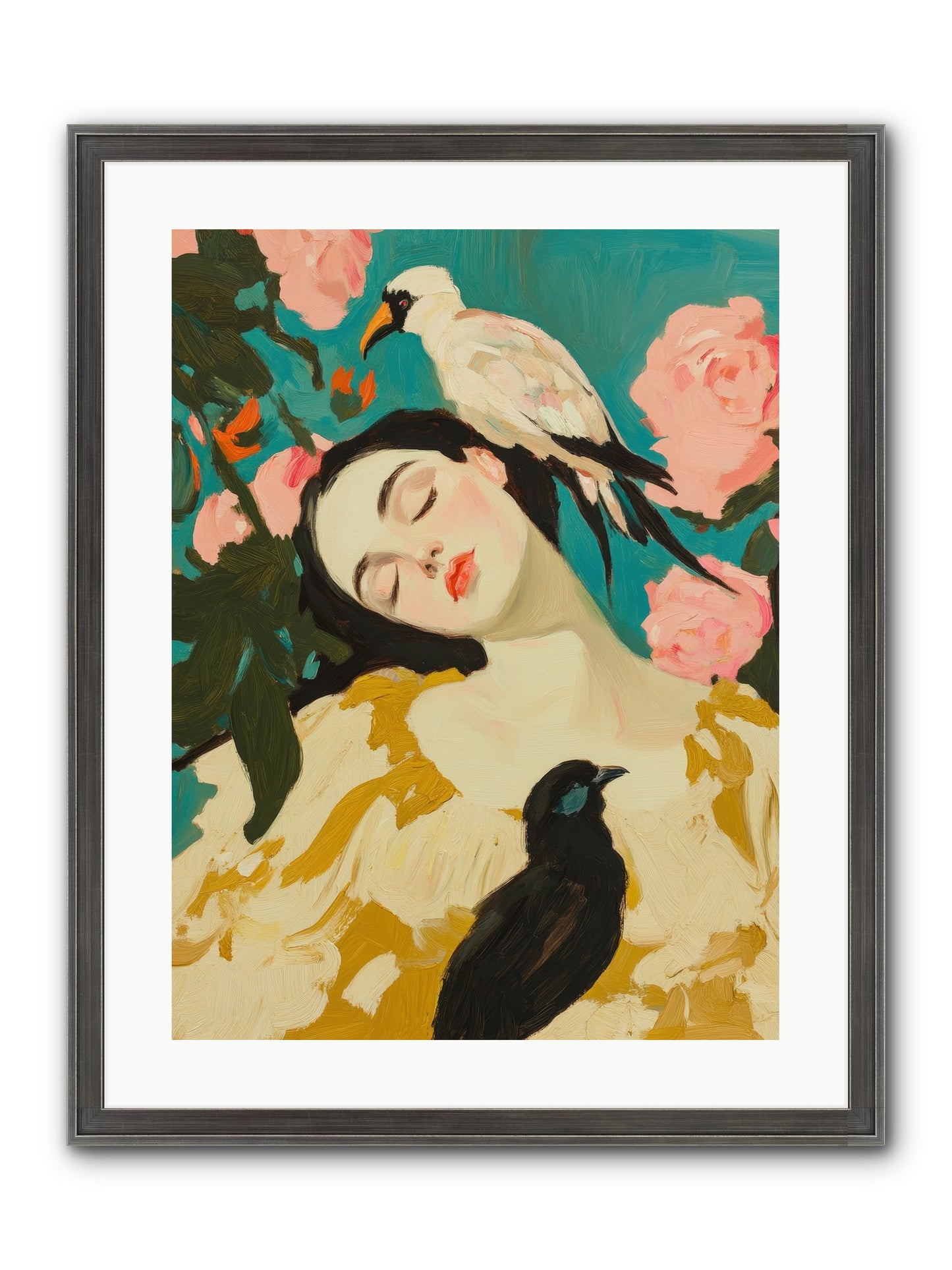 Theodora Nightshade Framed Print - Slimwoods Black/Silver 18x24