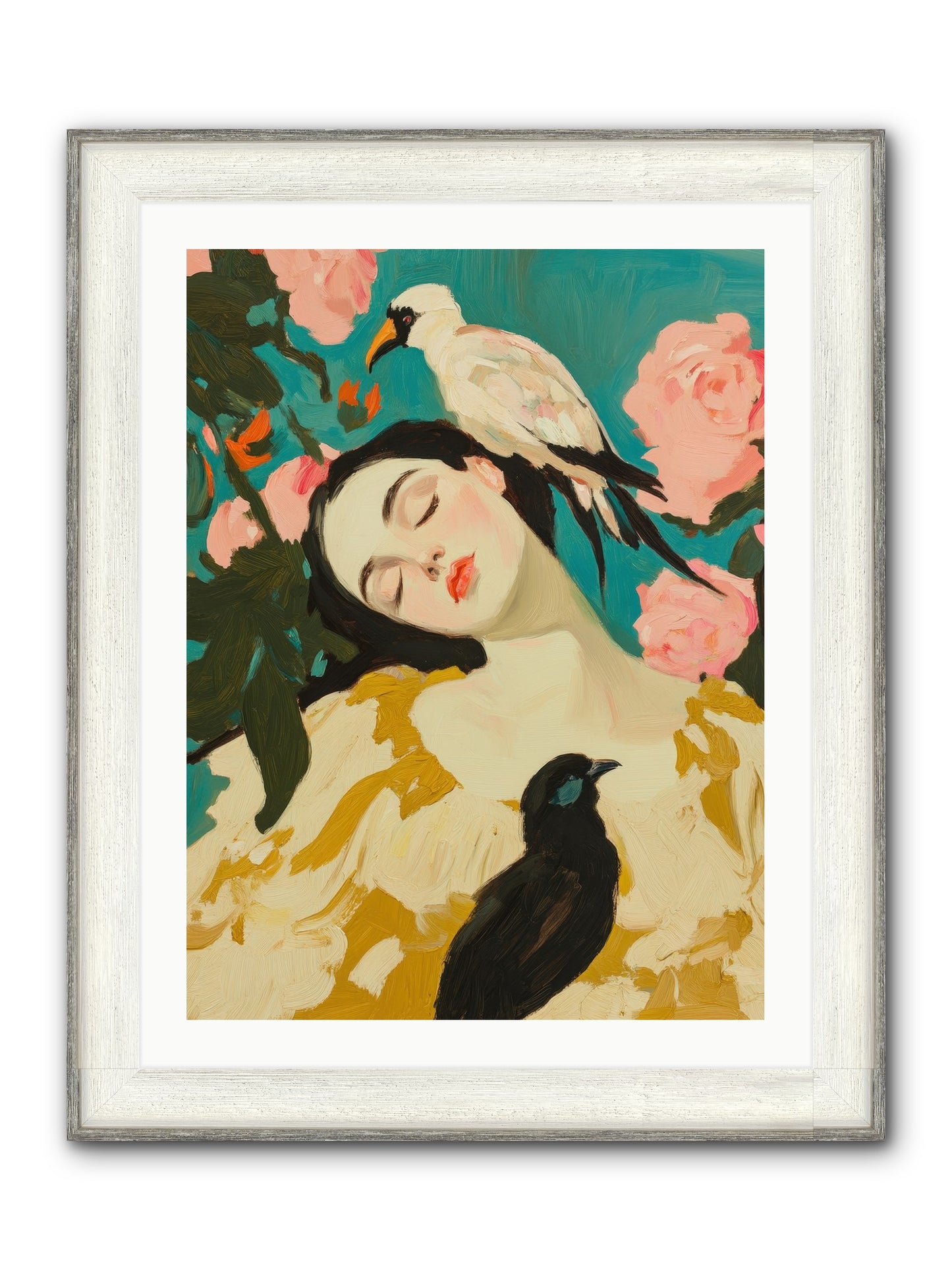 Theodora Nightshade Framed Print - Driftwood White 24x32