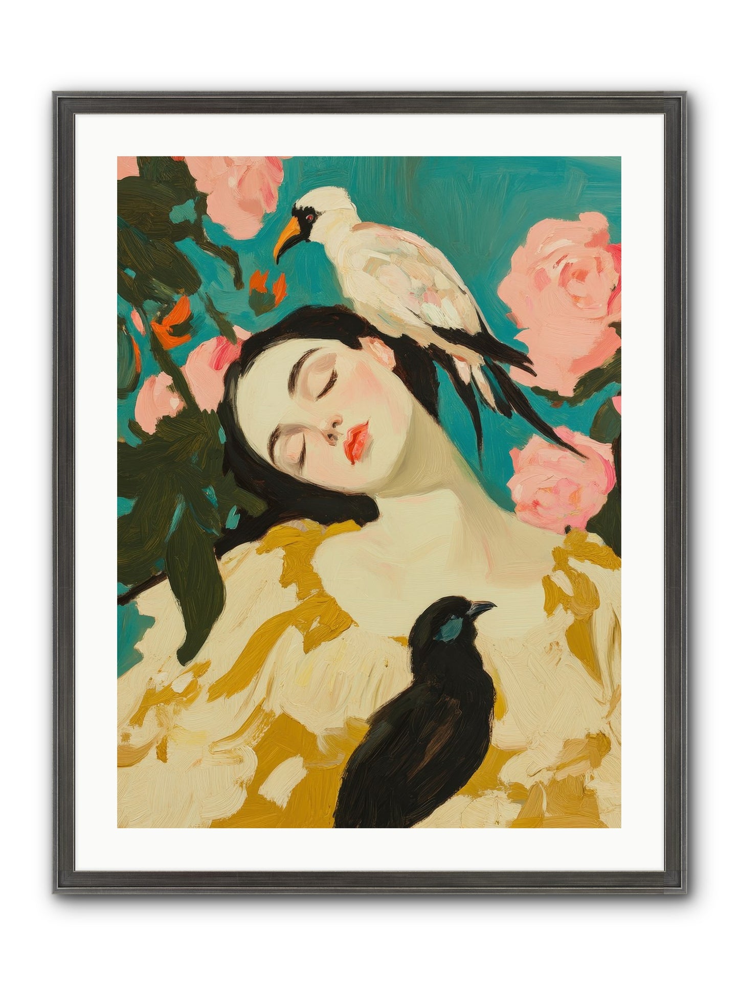 Theodora Nightshade Framed Print - Slimwoods Black/Silver 24x32