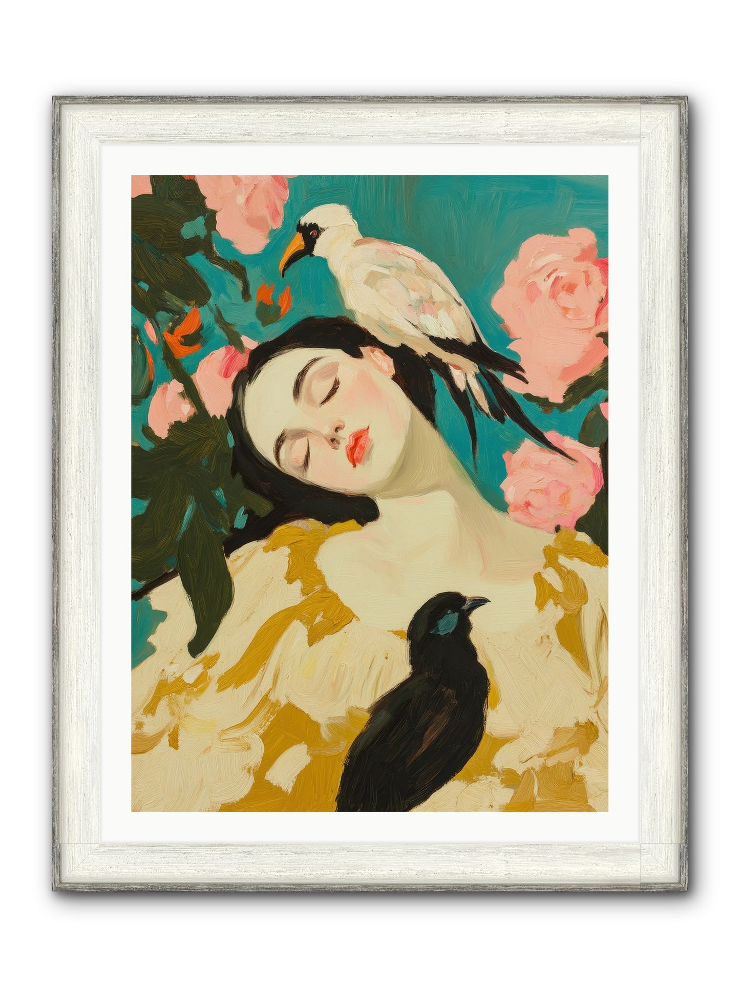 Theodora Nightshade Framed Print - Driftwood White 30x40