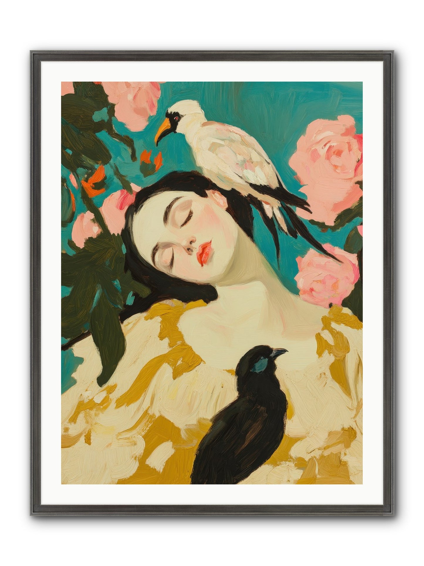 Theodora Nightshade Framed Print - Slimwoods Black/Silver 30x40