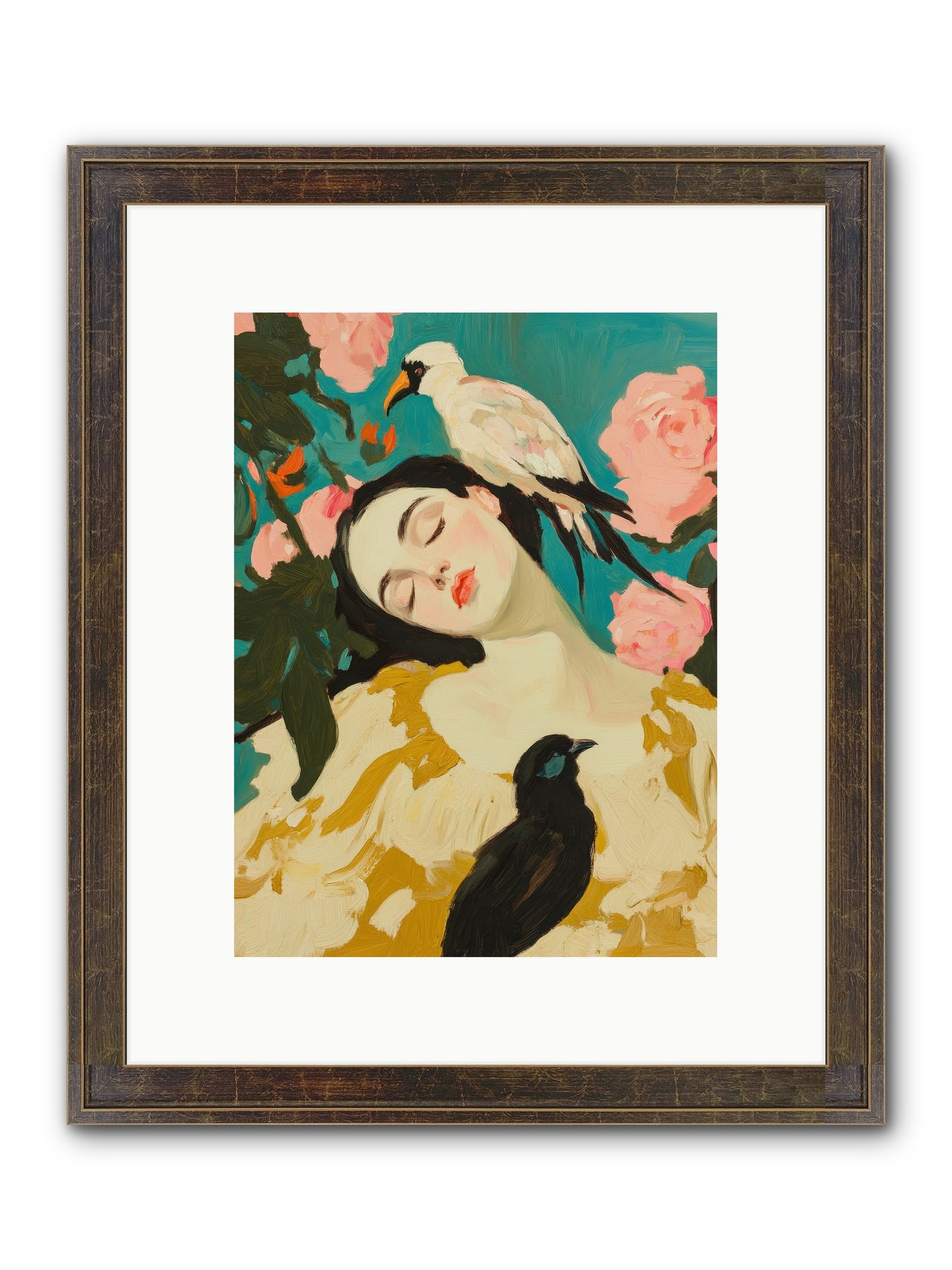 Theodora Nightshade Framed Print - Slimwoods Black/Gold 9x12