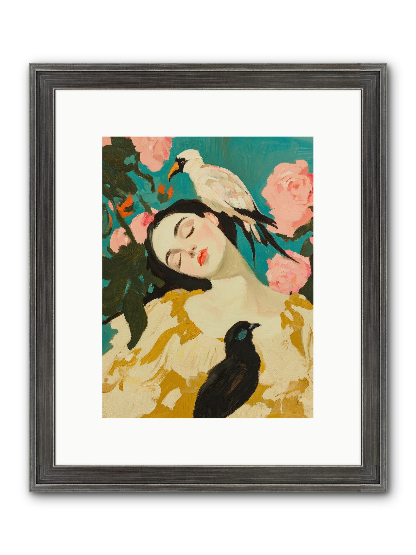 Theodora Nightshade Framed Print - Slimwoods Black/Silver 9x12