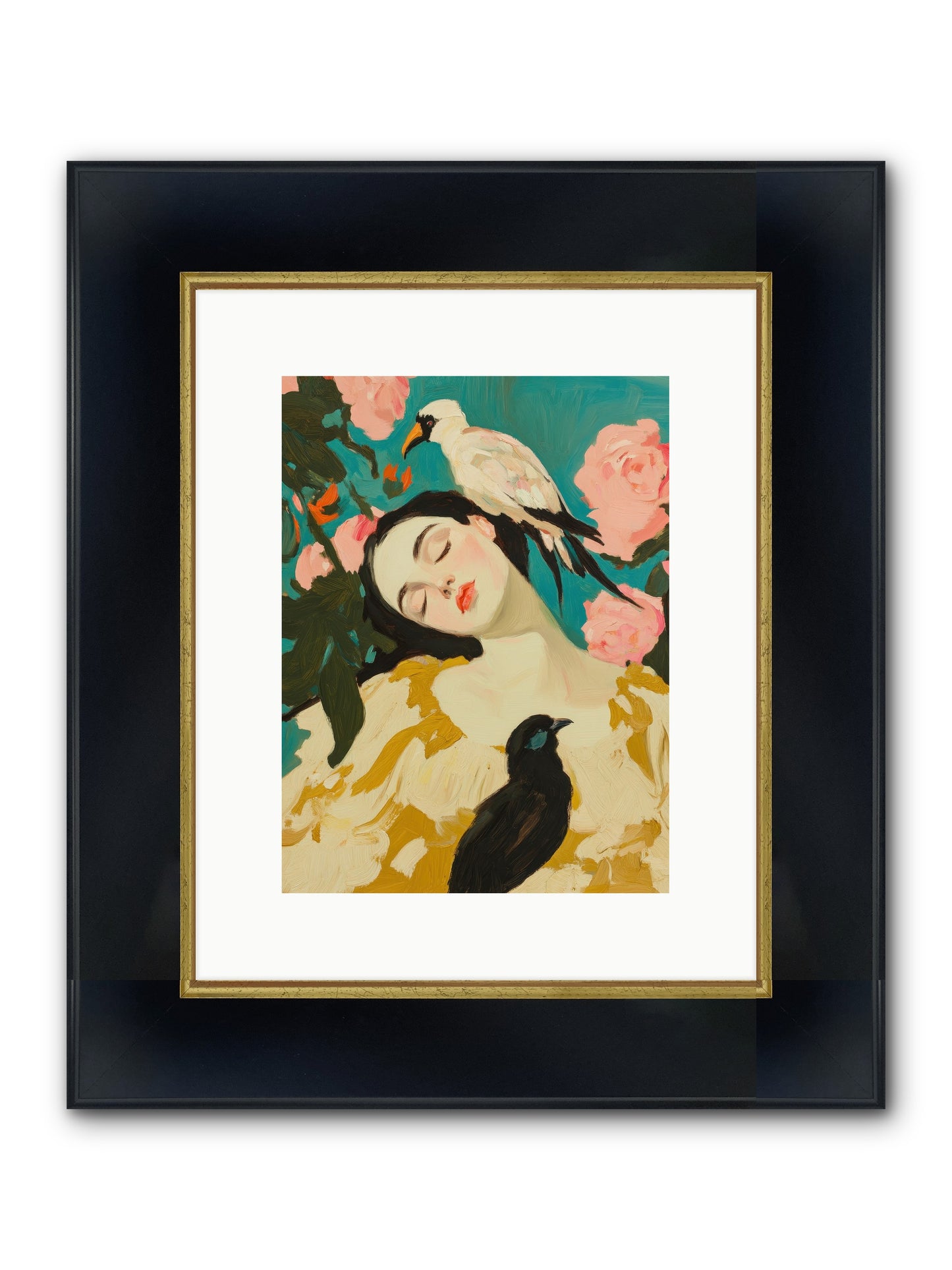 Theodora Nightshade Framed Print - Wide Black w/Gold 9x12