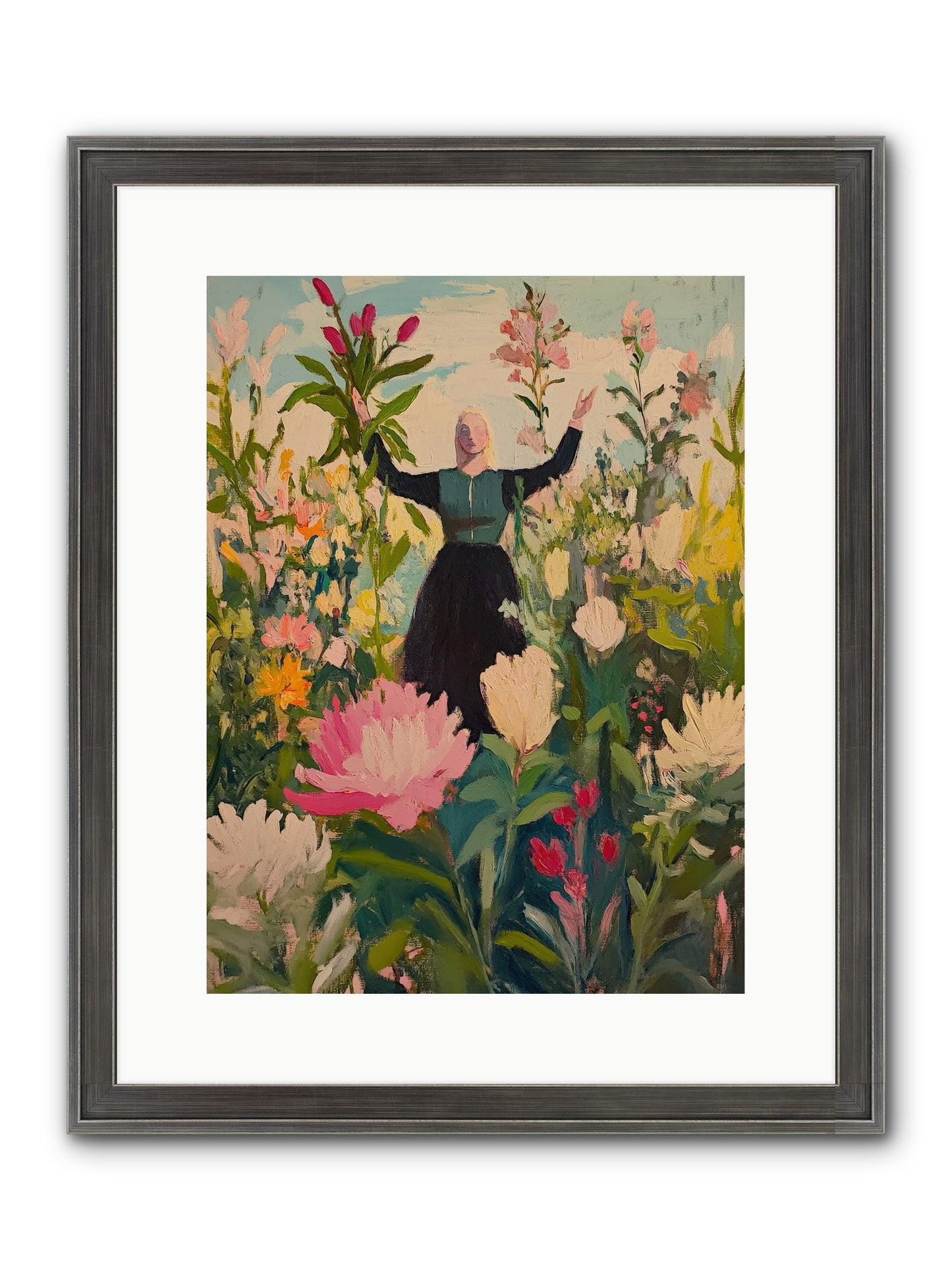 Thistle Lovebird Framed Print - Slimwoods Black/Silver 12x16