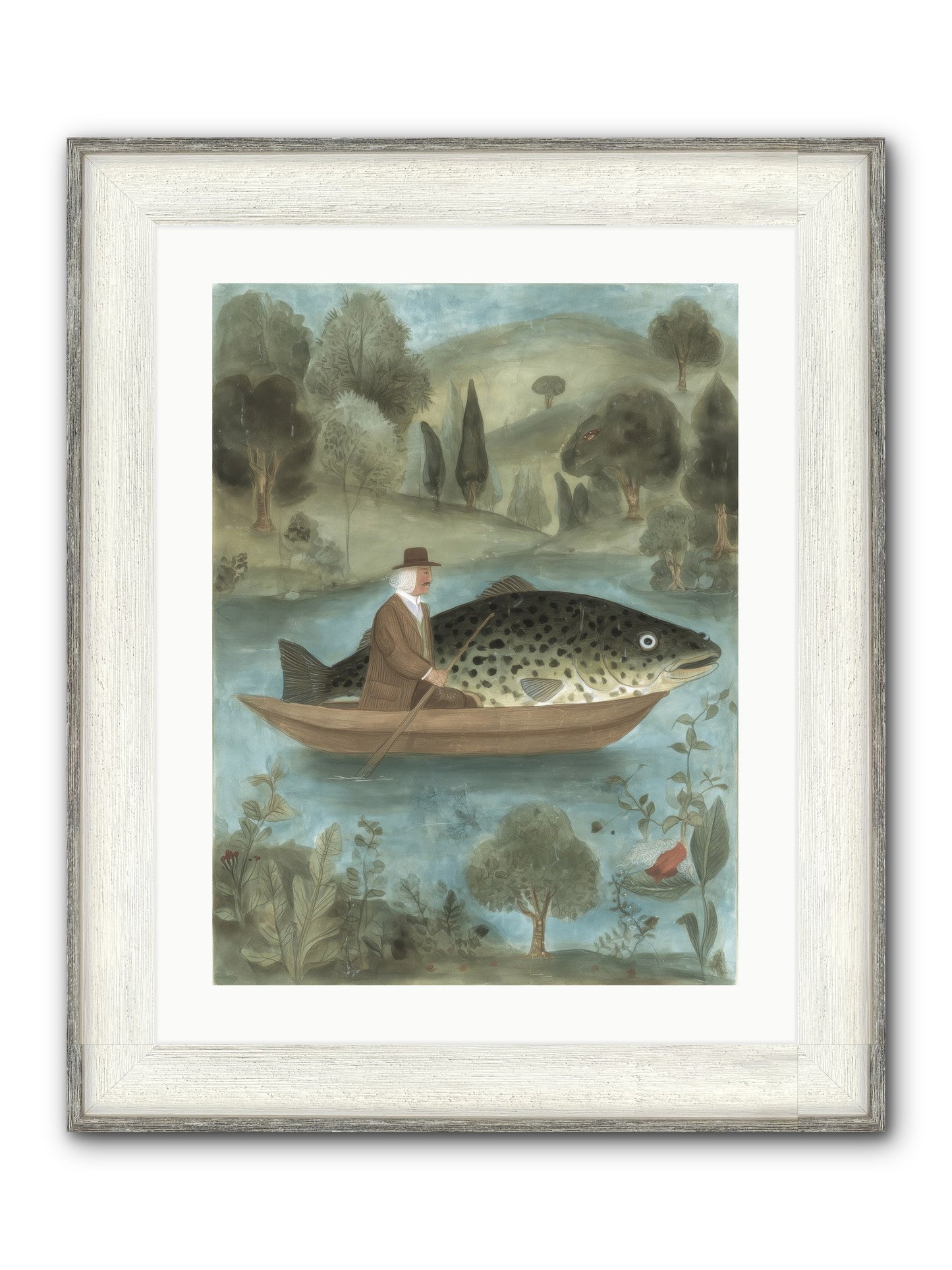 Thoreau's Pond Framed Print - Driftwood White 18x24