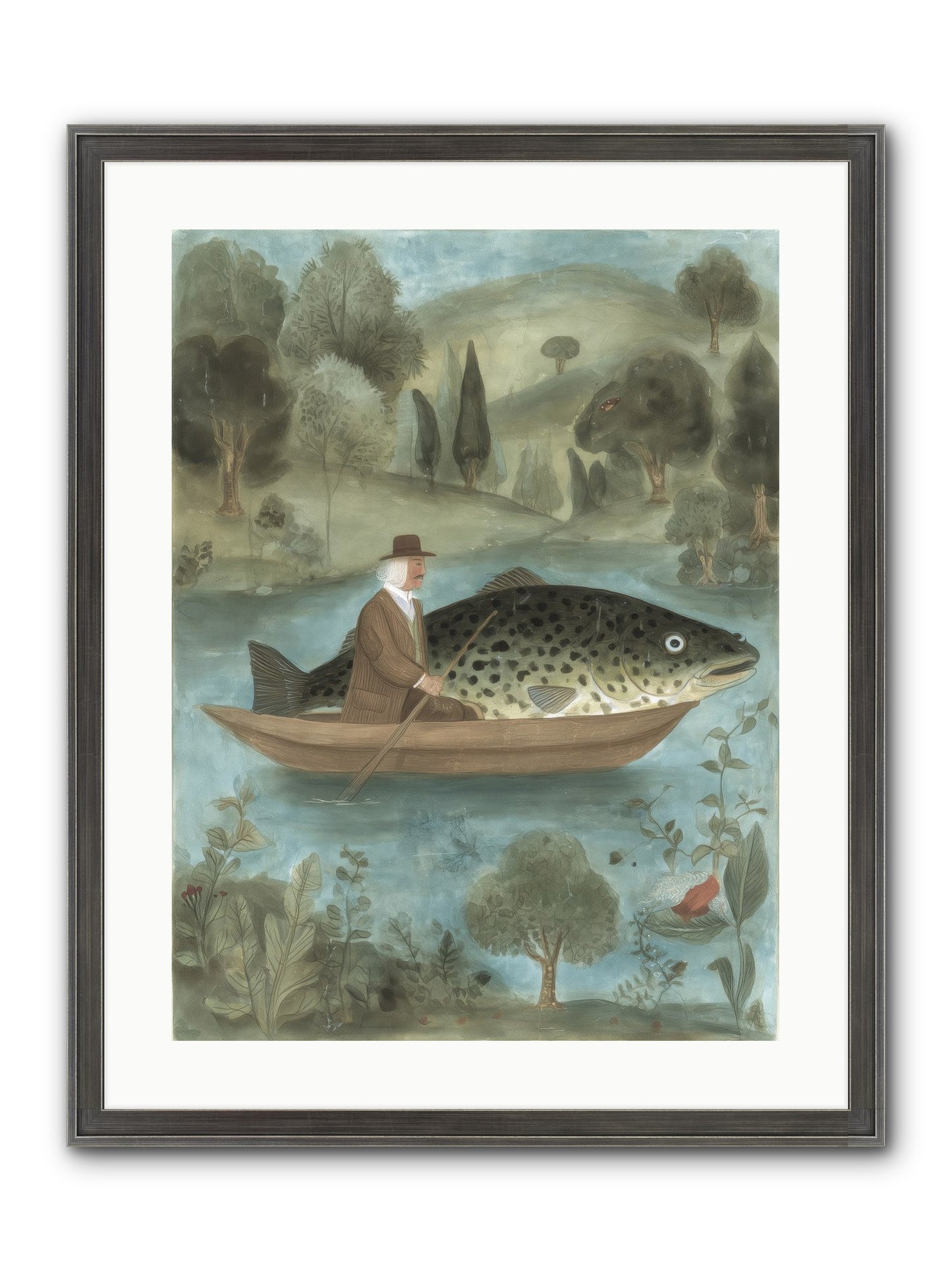 Thoreau's Pond Framed Print - Slimwoods Black/Silver 18x24