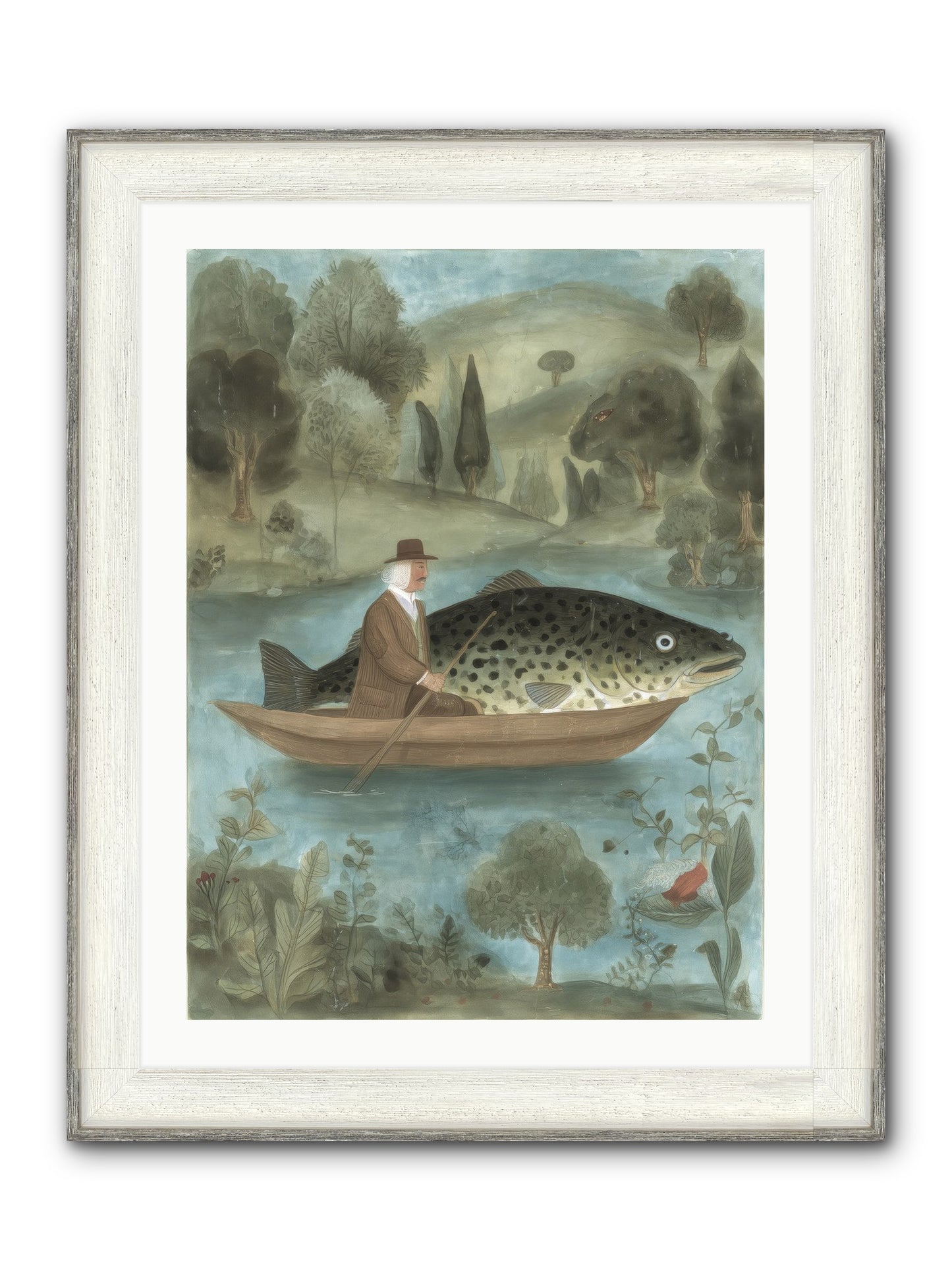 Thoreau's Pond Framed Print - Driftwood White 24x32