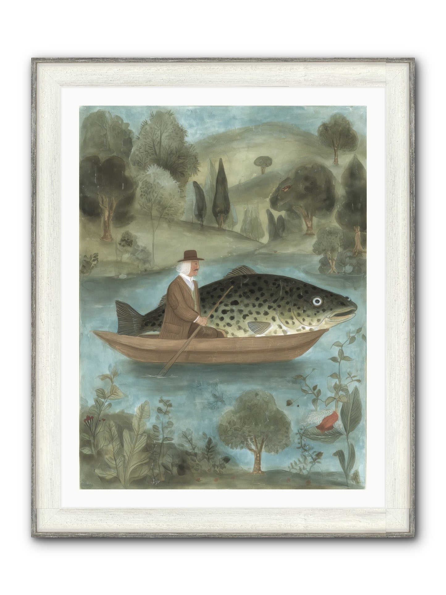 Thoreau's Pond Framed Print - Driftwood White 30x40